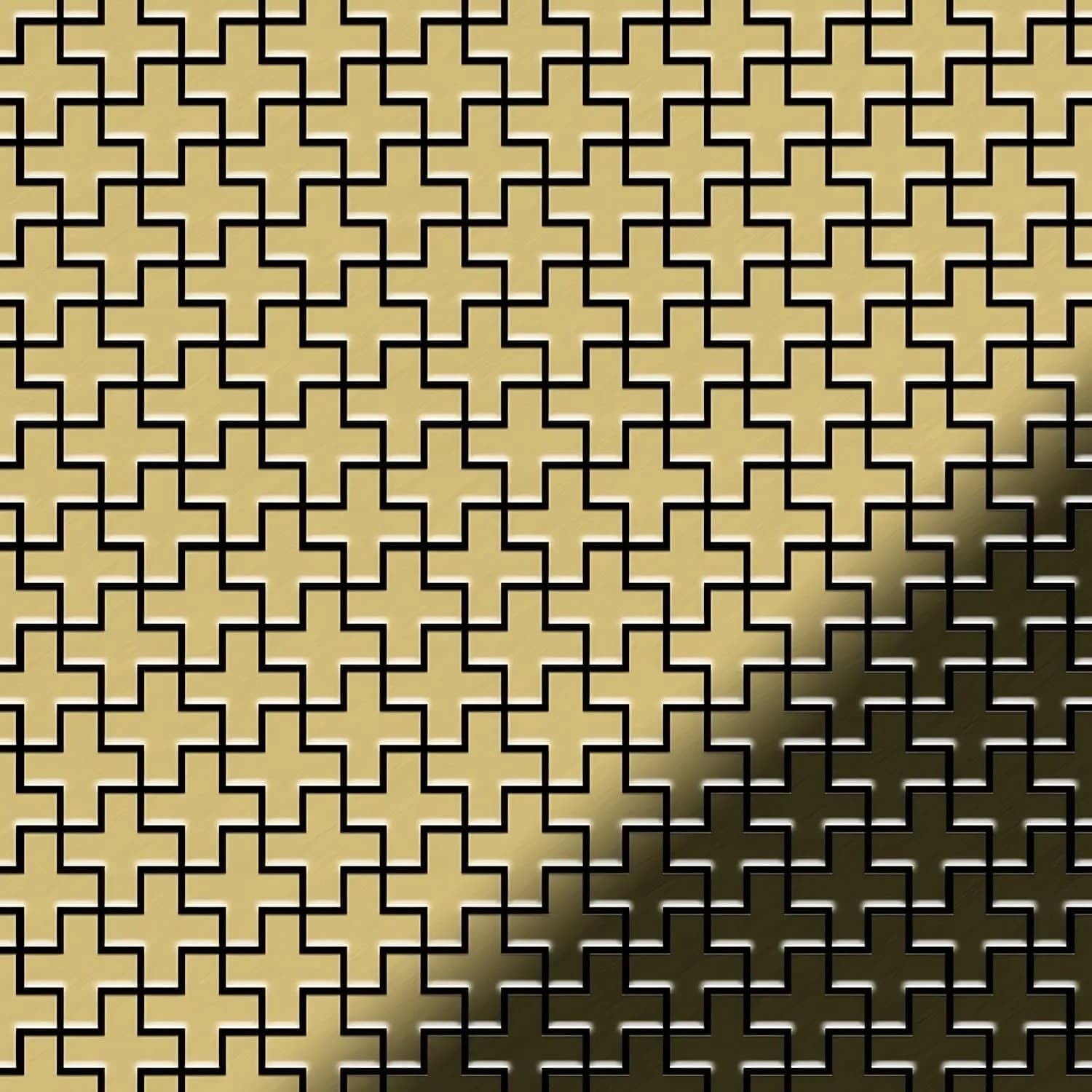 ALLOY Mosaik Fliese Massiv Metall Messing Gewalzt Gold 1