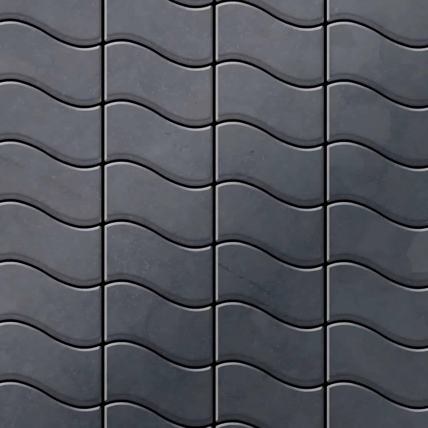 ALLOY Mosaik Fliese Massiv Metall Rohstahl Gewalzt Grau 1