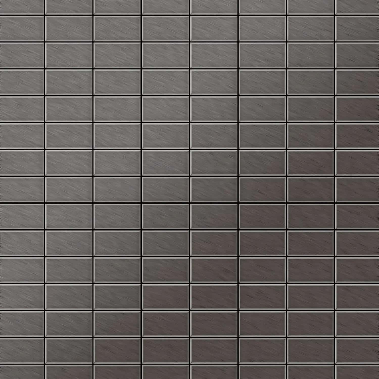 ALLOY Mosaik Fliese Massiv Metall Titan Gebürstet Dunkelgrau 1