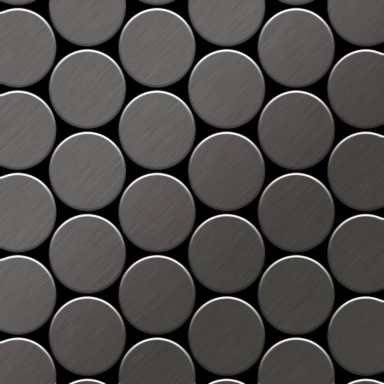 ALLOY Mosaik Fliese Massiv Metall Titan Gebürstet Dunkelgrau 1