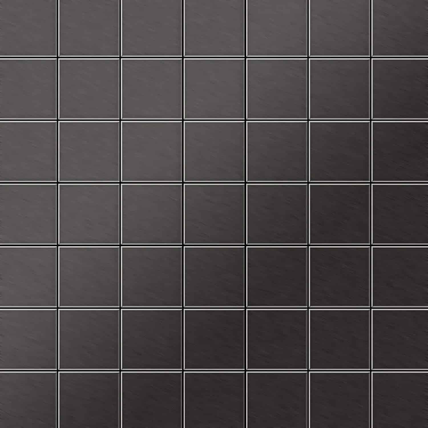 ALLOY Mosaik Fliese Massiv Metall Titan Gebürstet Dunkelgrau 1