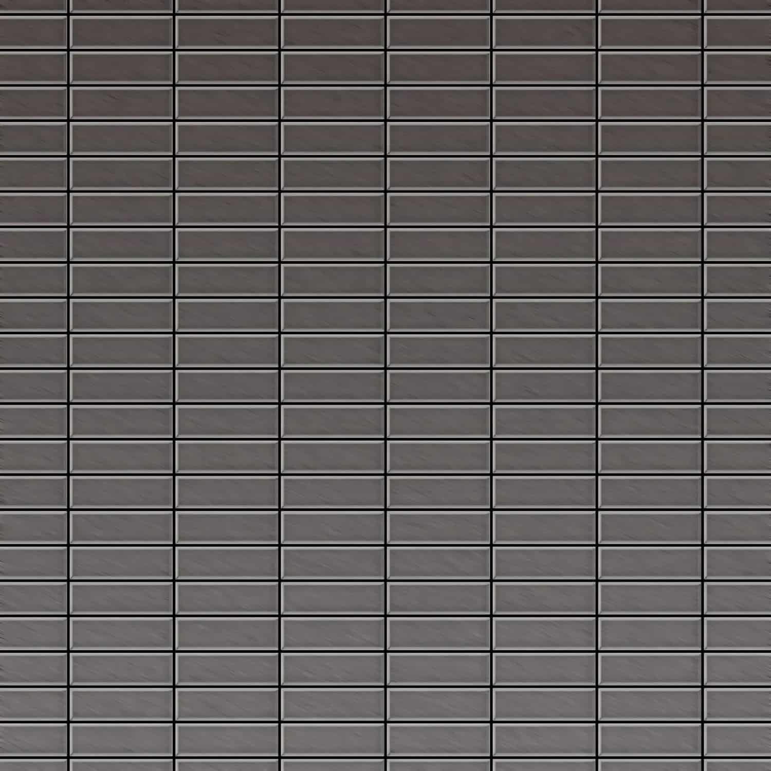 ALLOY Mosaik Fliese Massiv Metall Titan Gebürstet Dunkelgrau 1
