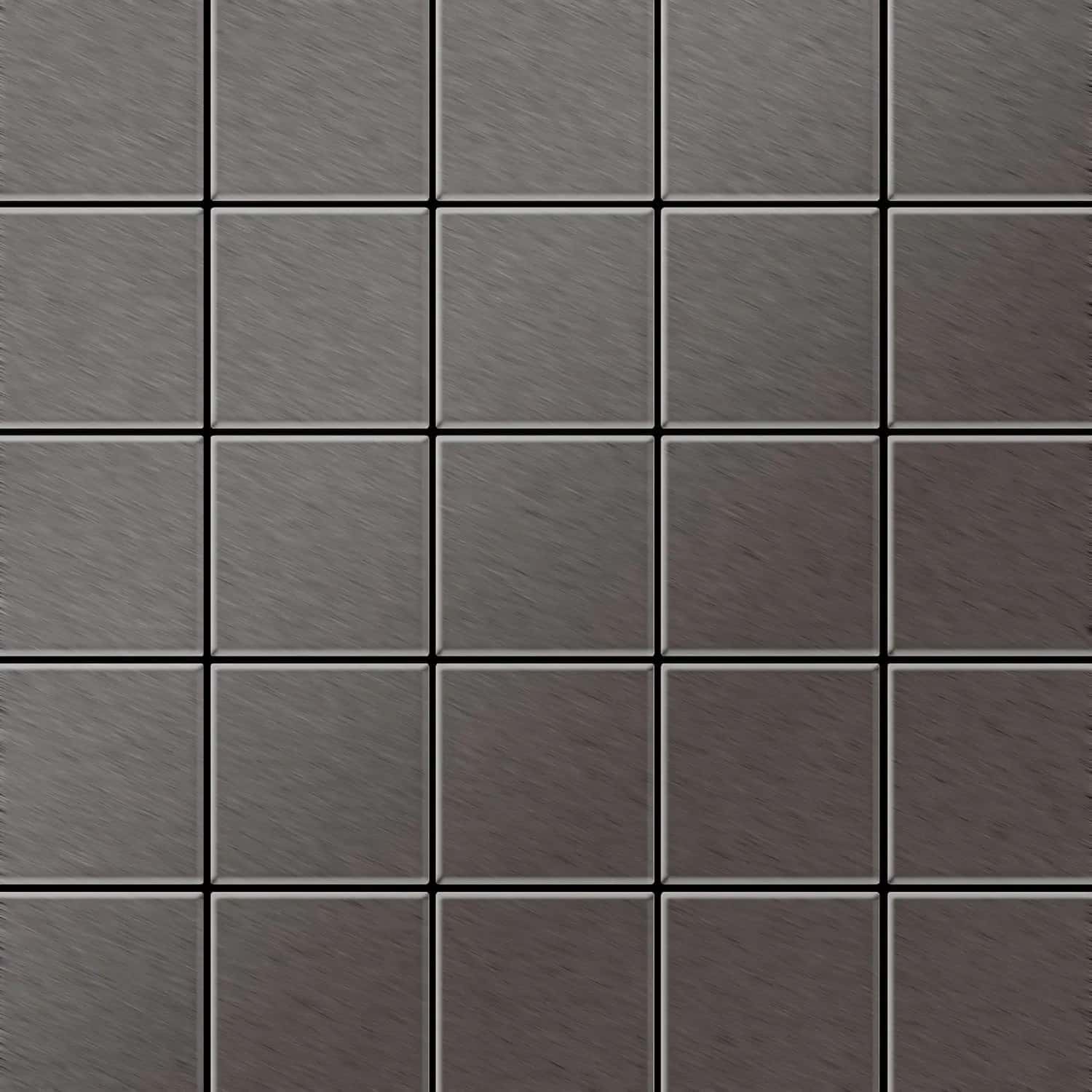 ALLOY Mosaik Fliese Massiv Metall Titan Gebürstet Dunkelgrau 1