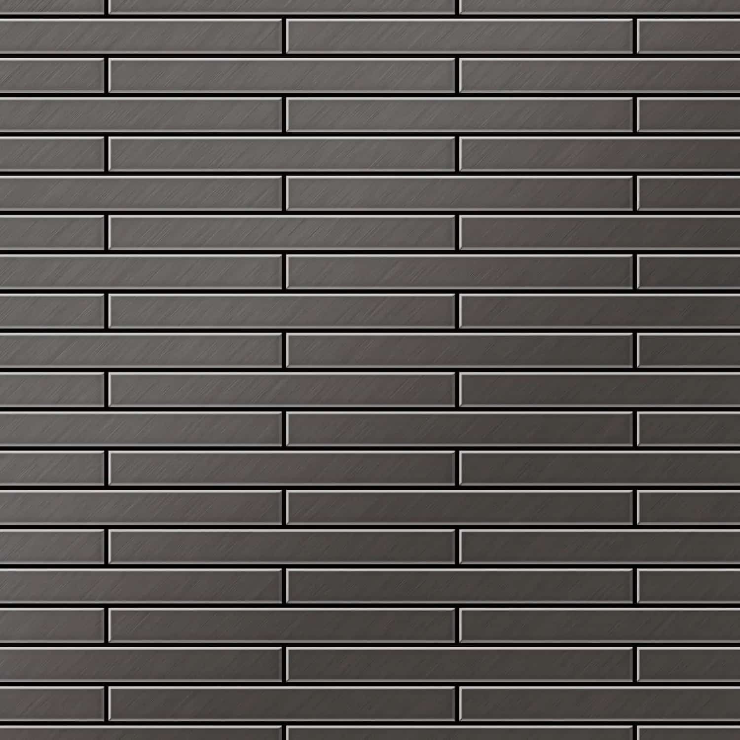 ALLOY Mosaik Fliese Massiv Metall Titan Gebürstet Dunkelgrau 1