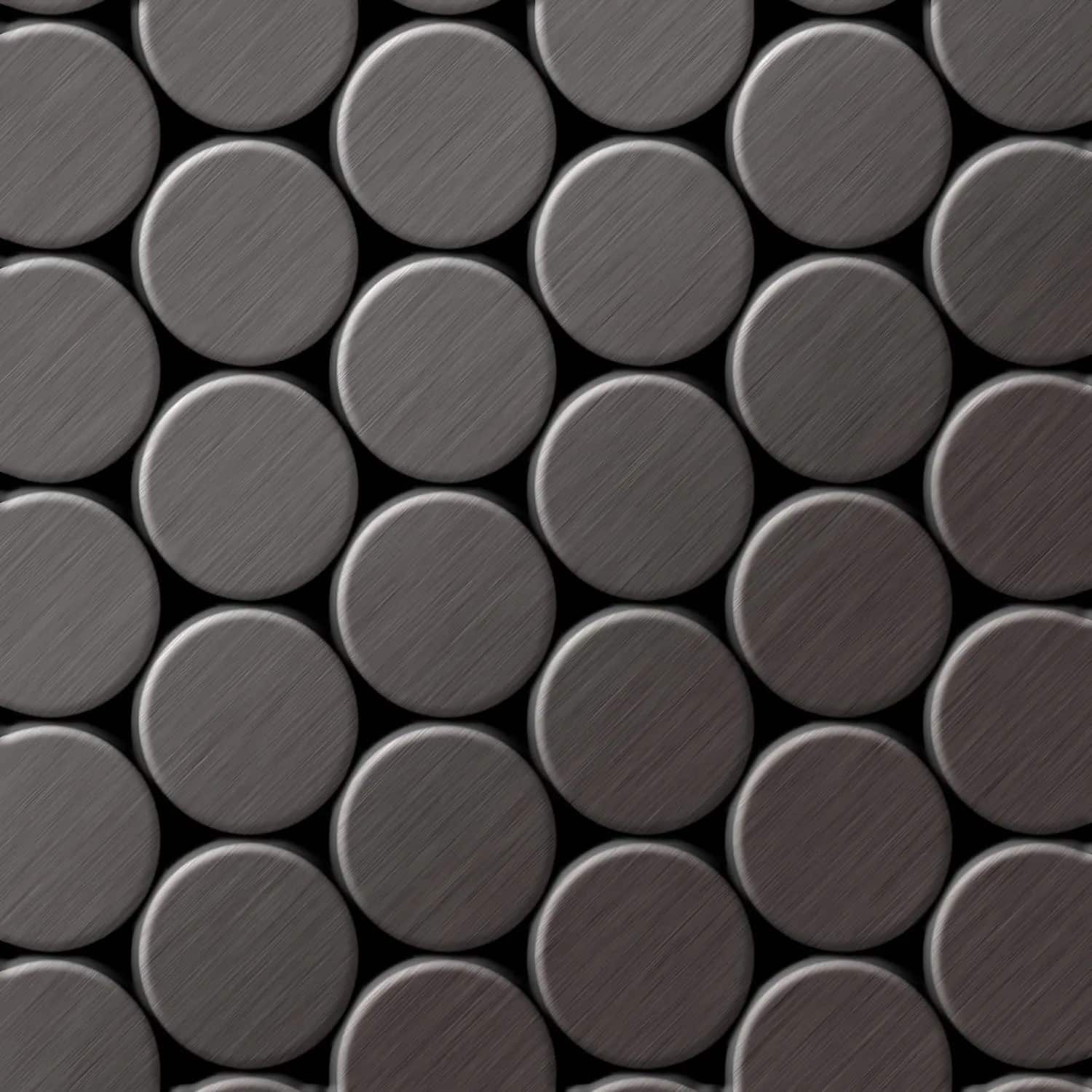 ALLOY Mosaik Fliese Massiv Metall Titan Gebürstet Dunkelgrau 1