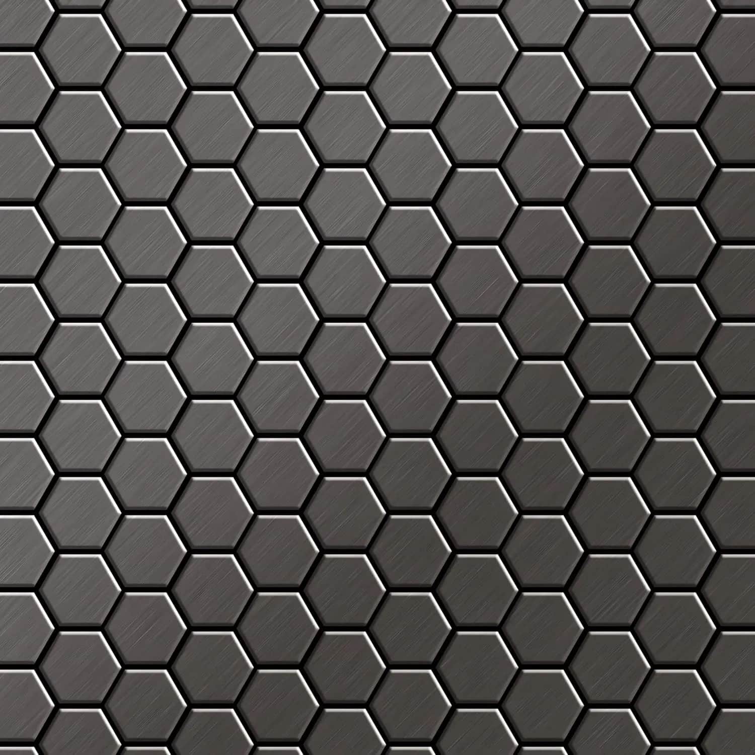 ALLOY Mosaik Fliese Massiv Metall Titan Gebürstet Dunkelgrau 1