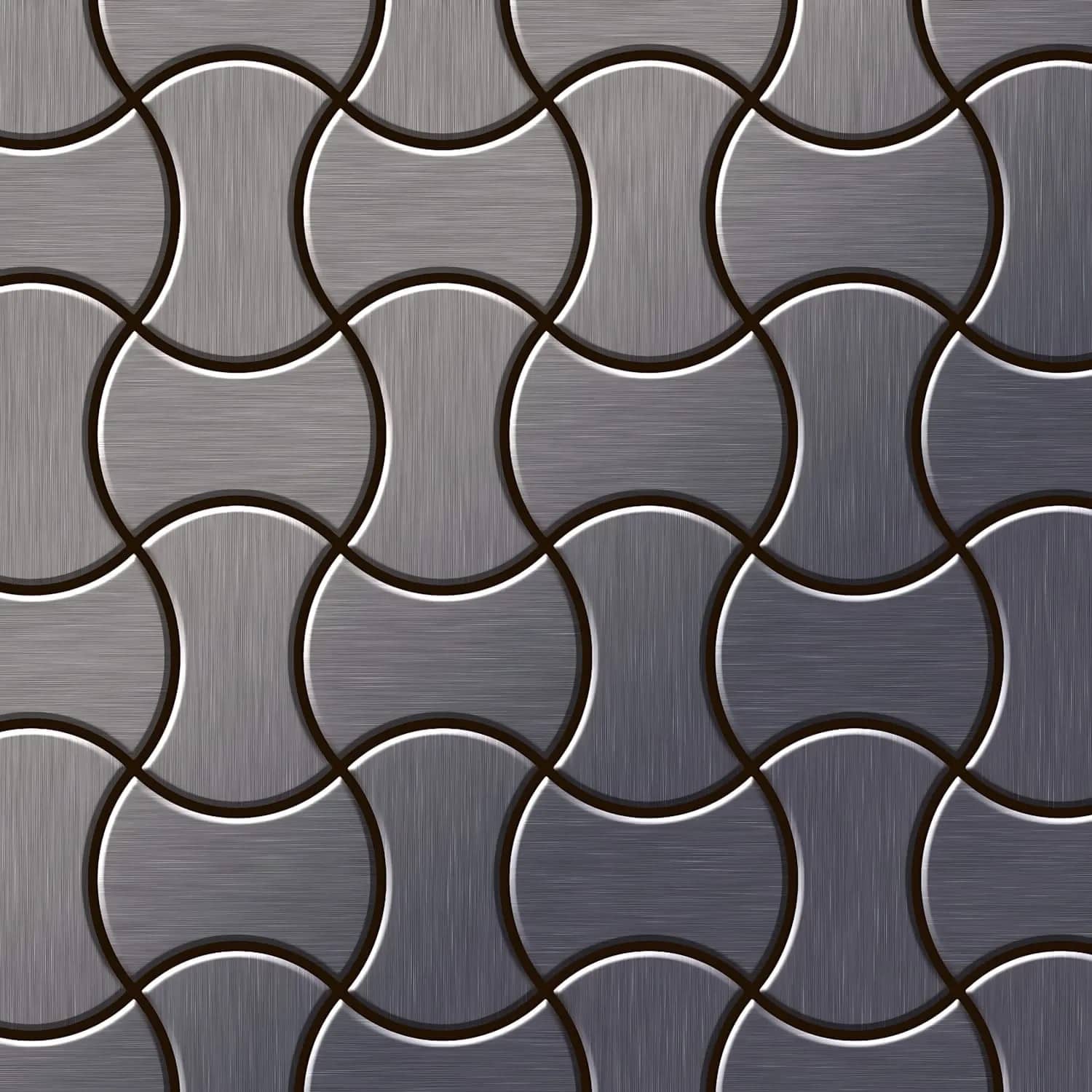 ALLOY Mosaik Fliese Massiv Metall Titan Gebürstet Dunkelgrau 1