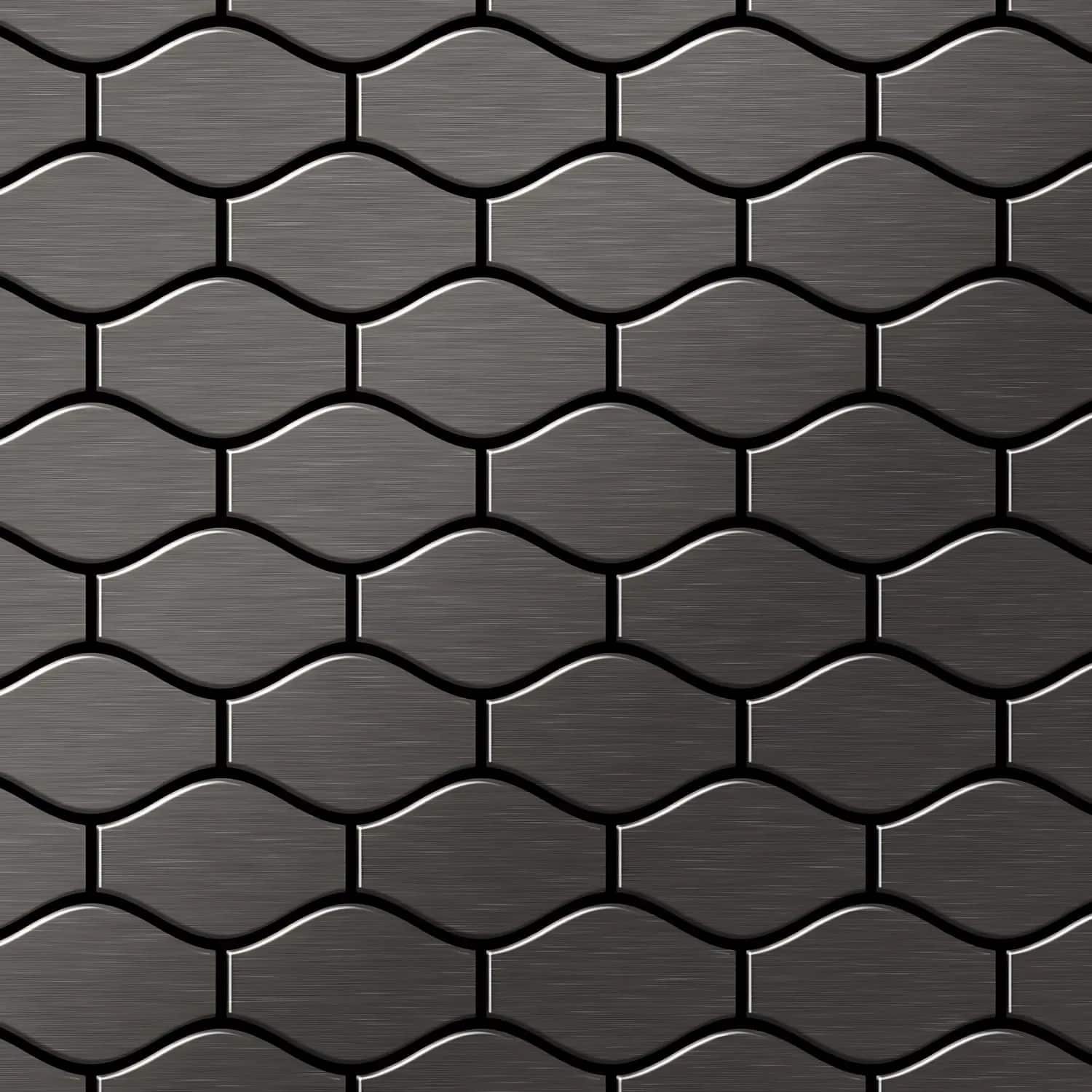 ALLOY Mosaik Fliese Massiv Metall Titan Gebürstet Dunkelgrau 1