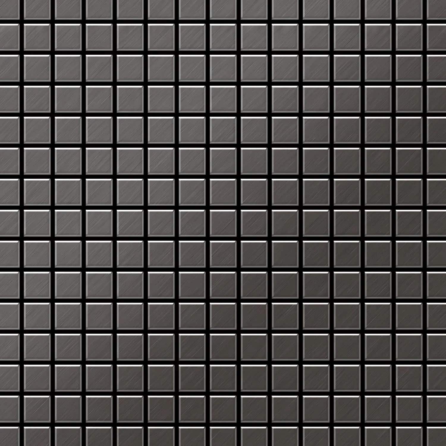 ALLOY Mosaik Fliese Massiv Metall Titan Gebürstet Dunkelgrau 1