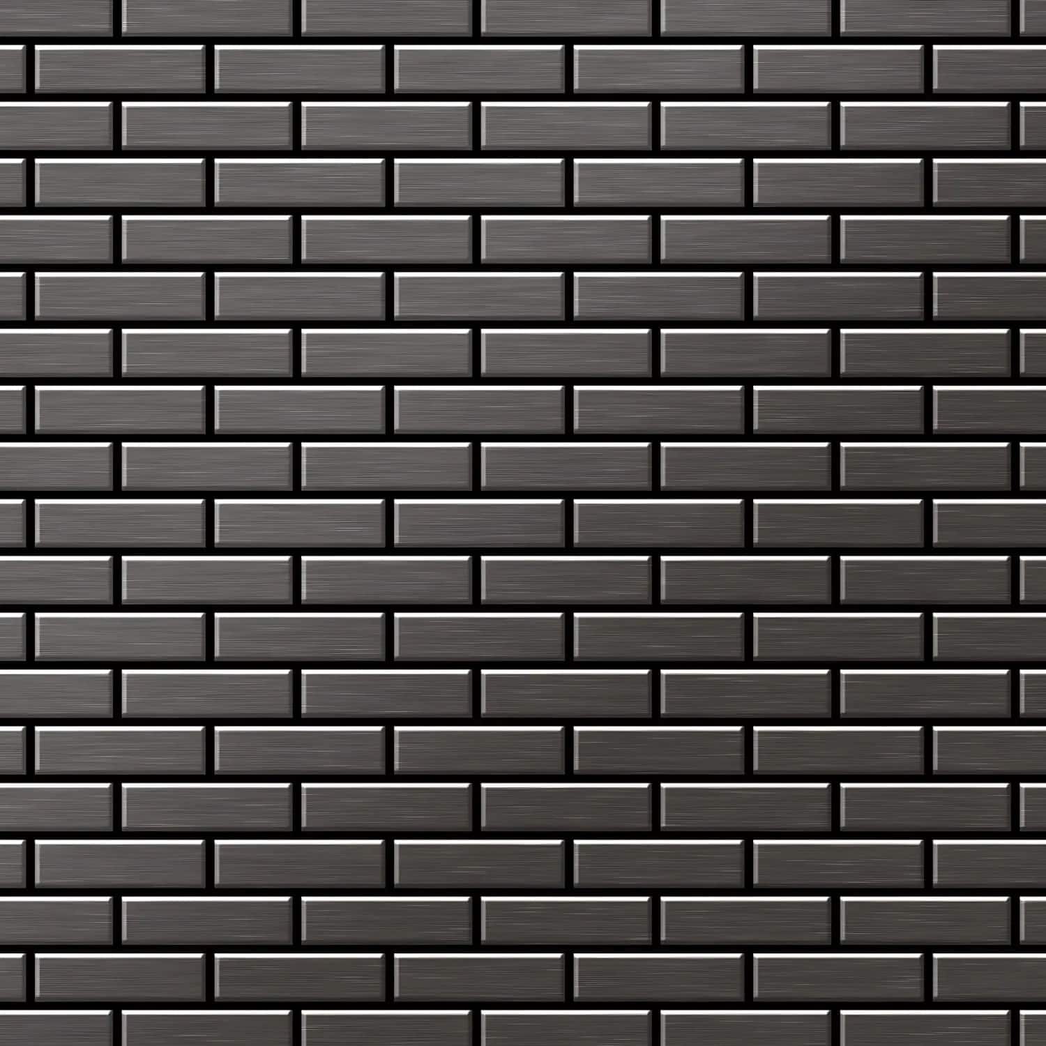 ALLOY Mosaik Fliese Massiv Metall Titan Gebürstet Dunkelgrau 1
