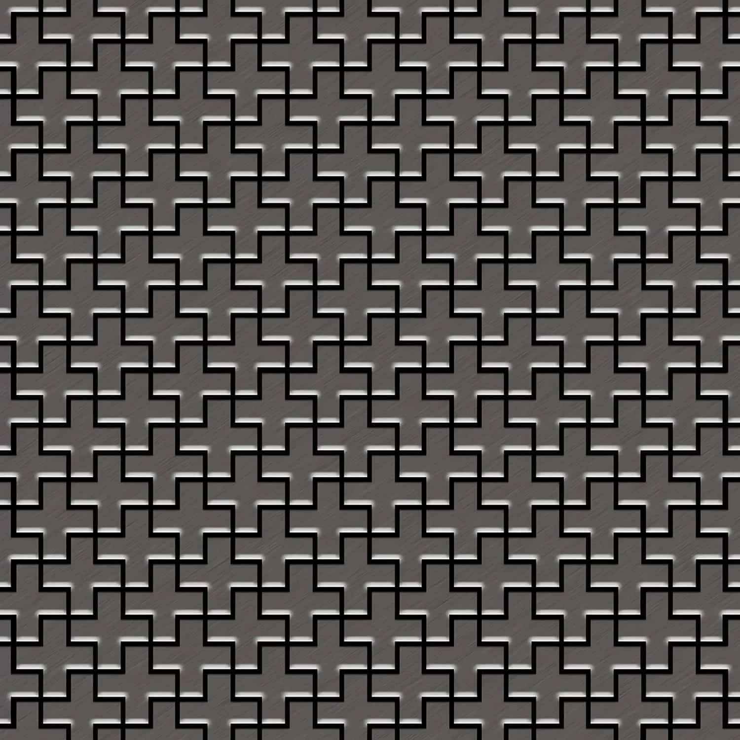 ALLOY Mosaik Fliese Massiv Metall Titan Gebürstet Dunkelgrau 1