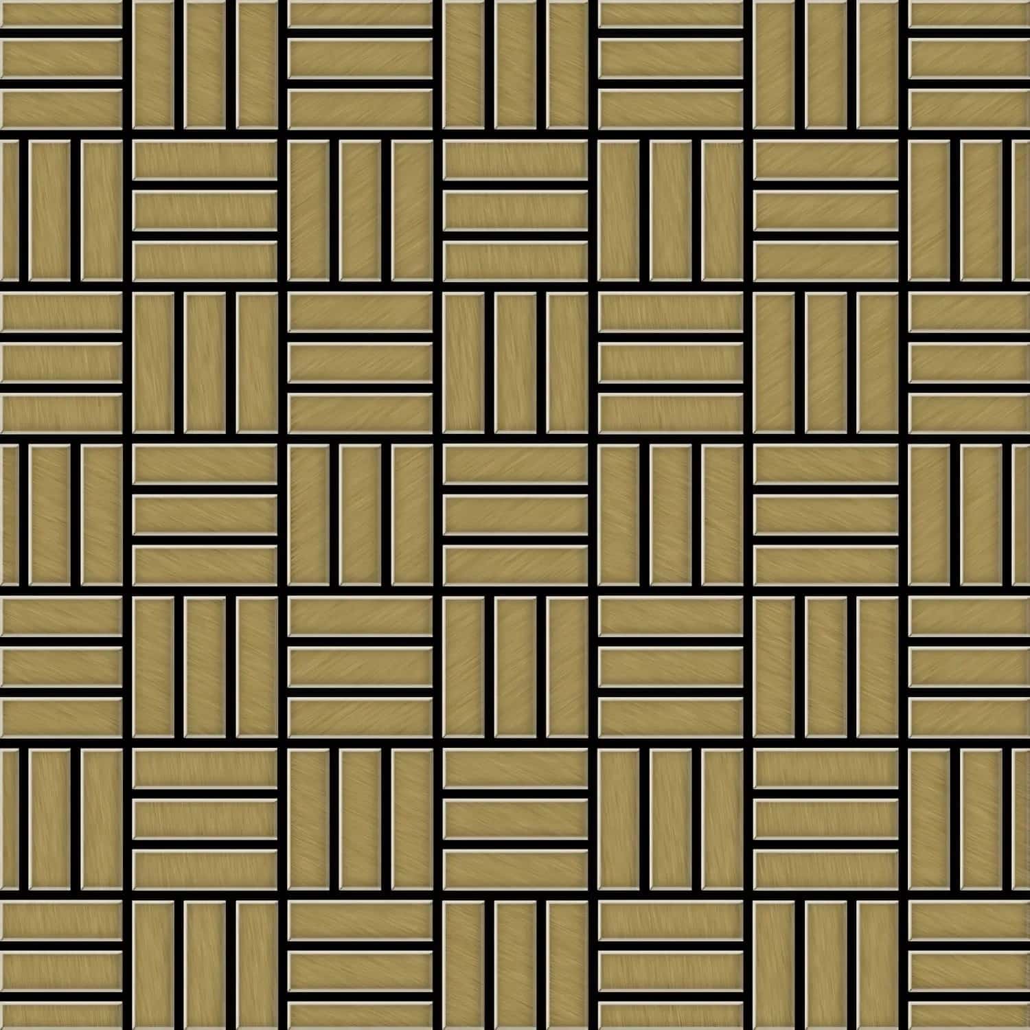 ALLOY Mosaik Fliese Massiv Metall Titan Gebürstet Gold 1