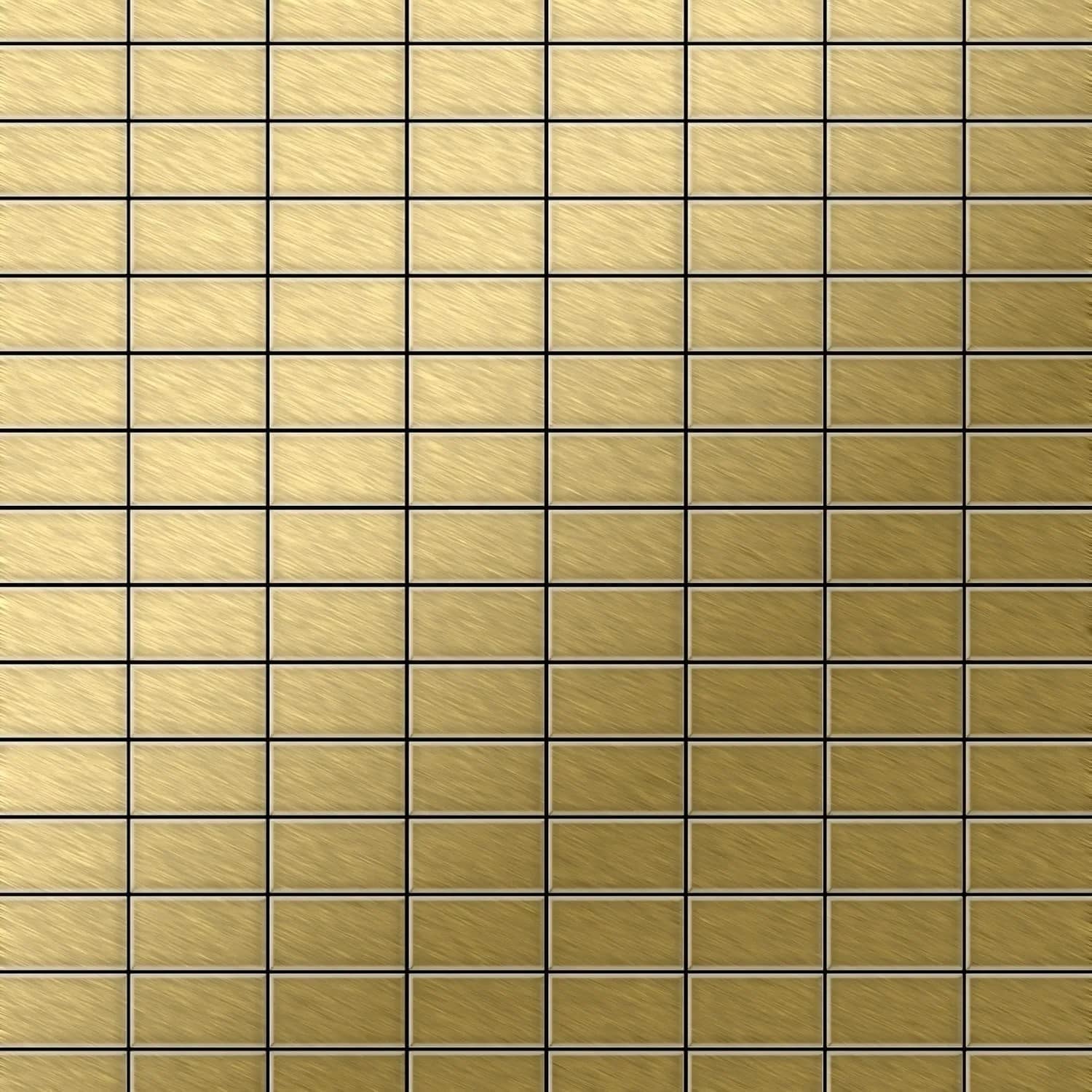 ALLOY Mosaik Fliese Massiv Metall Titan Gebürstet Gold 1
