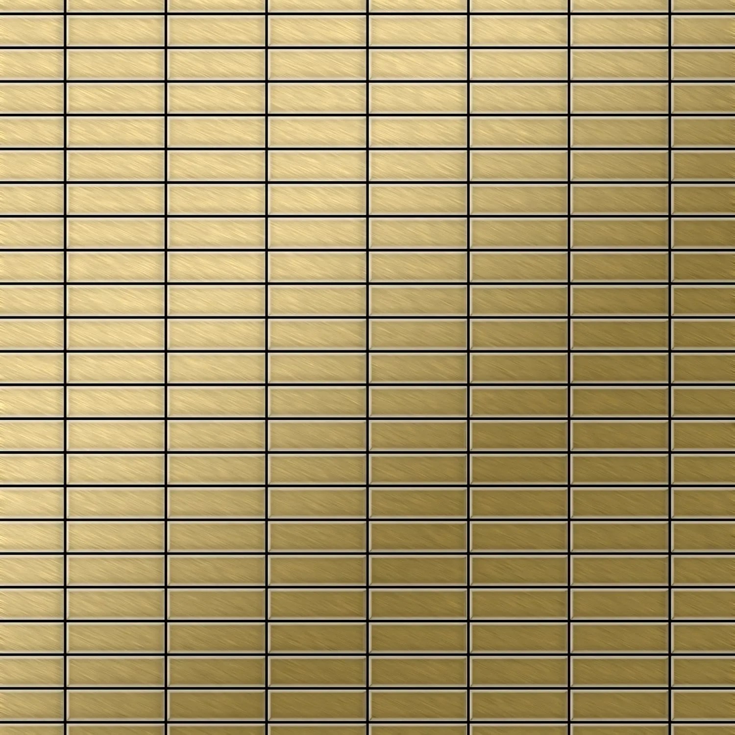 ALLOY Mosaik Fliese Massiv Metall Titan Gebürstet Gold 1