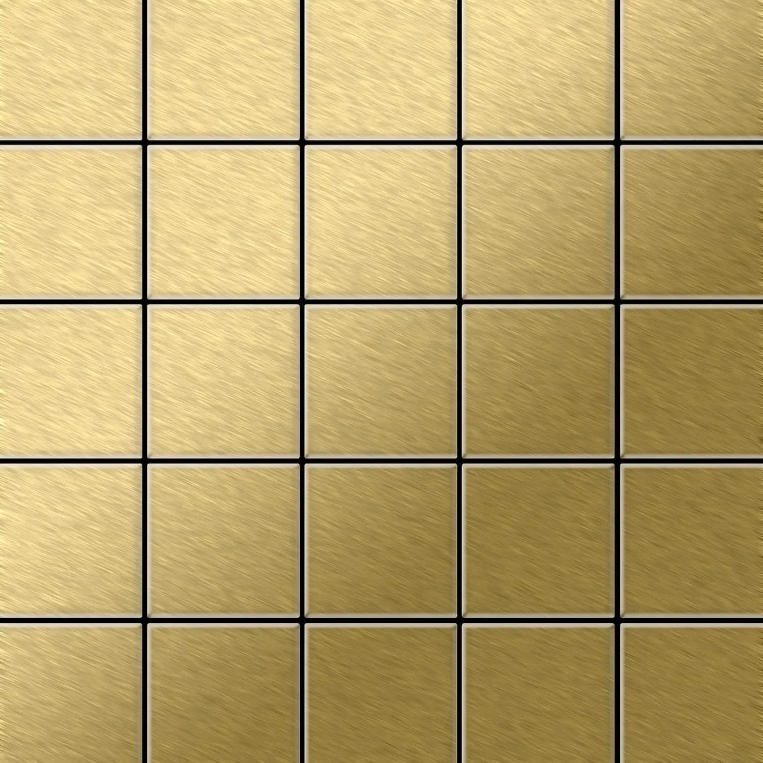 ALLOY Mosaik Fliese Massiv Metall Titan Gebürstet Gold 1
