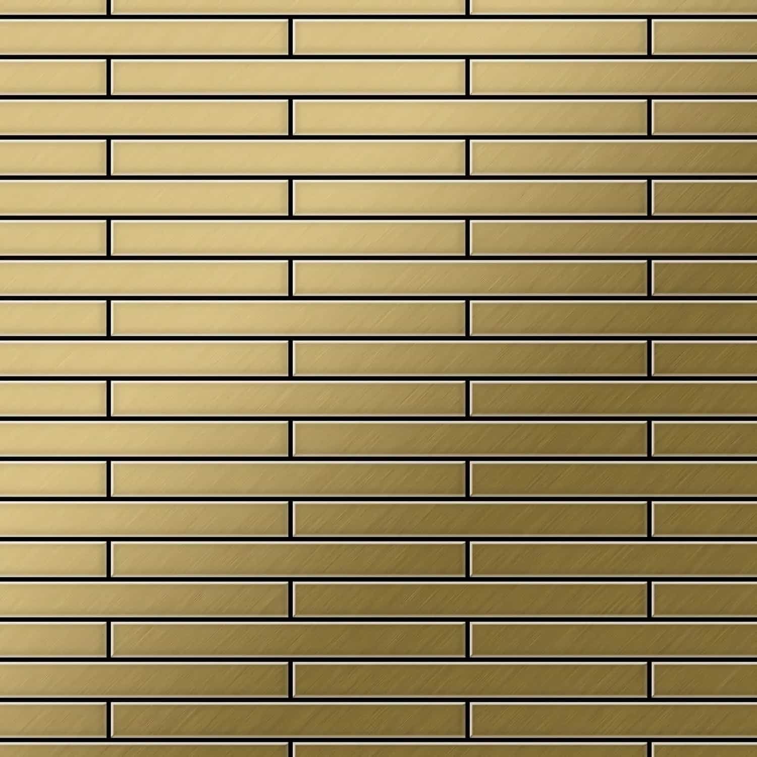 ALLOY Mosaik Fliese Massiv Metall Titan Gebürstet Gold 1