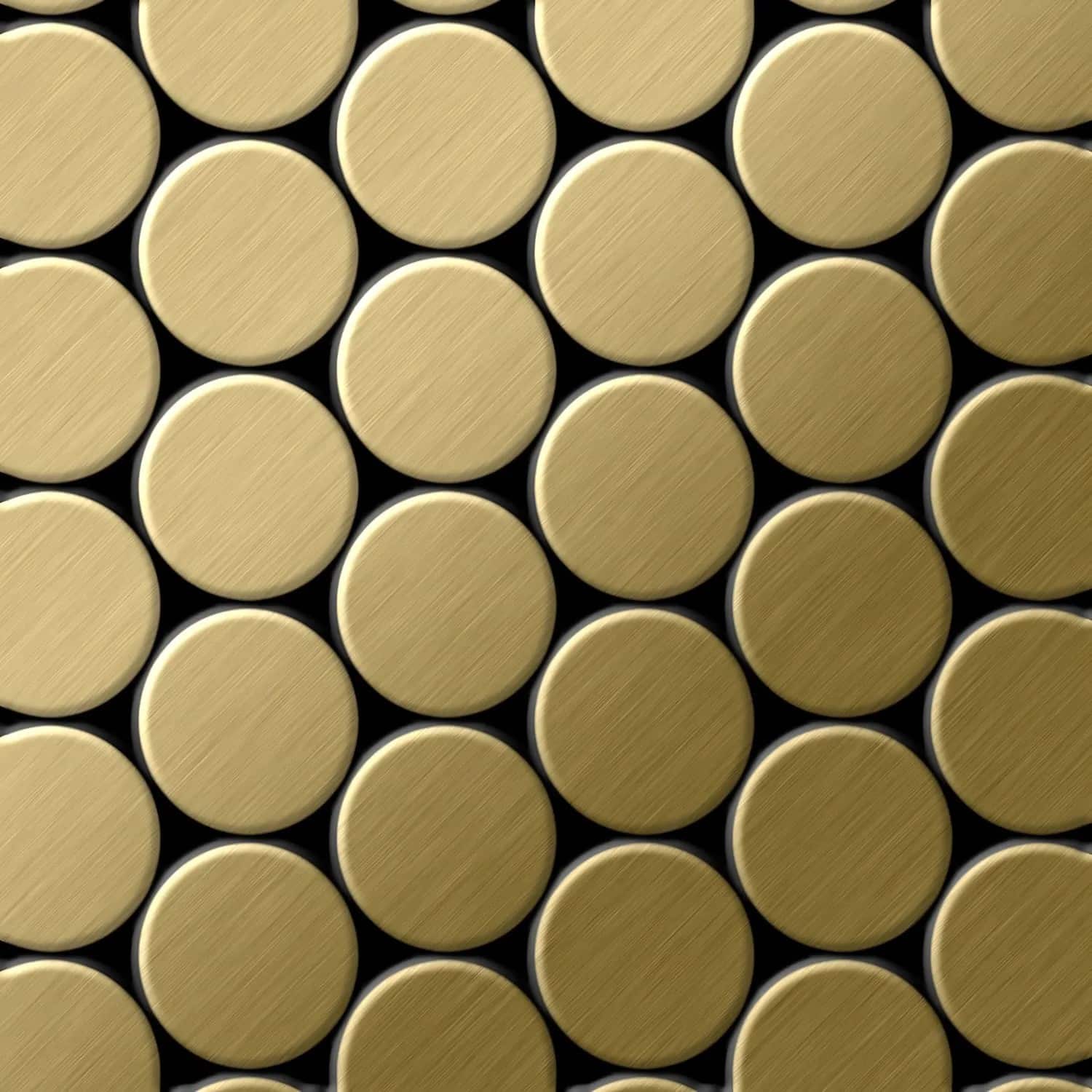 ALLOY Mosaik Fliese Massiv Metall Titan Gebürstet Gold 1