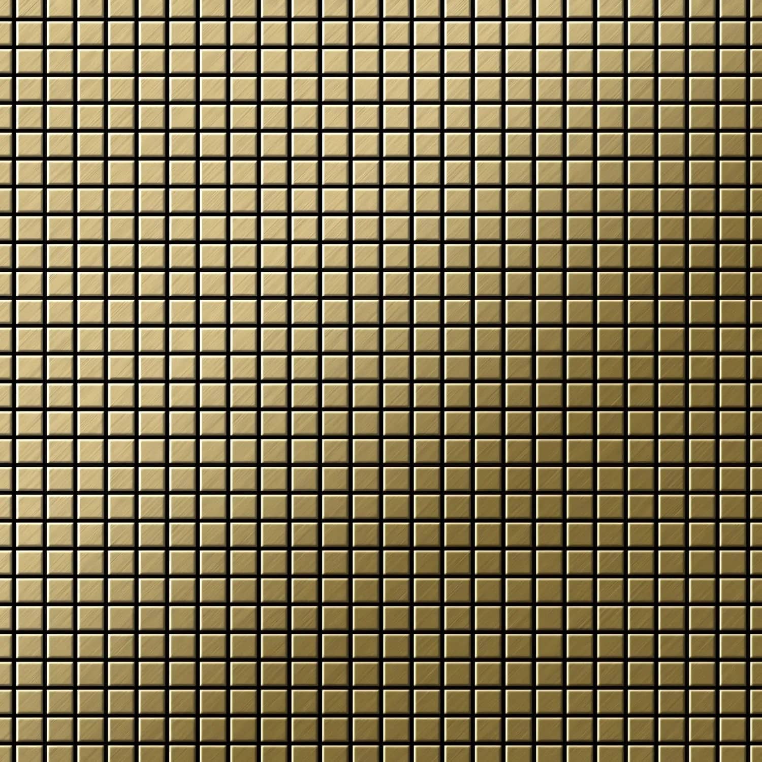 ALLOY Mosaik Fliese Massiv Metall Titan Gebürstet Gold 1
