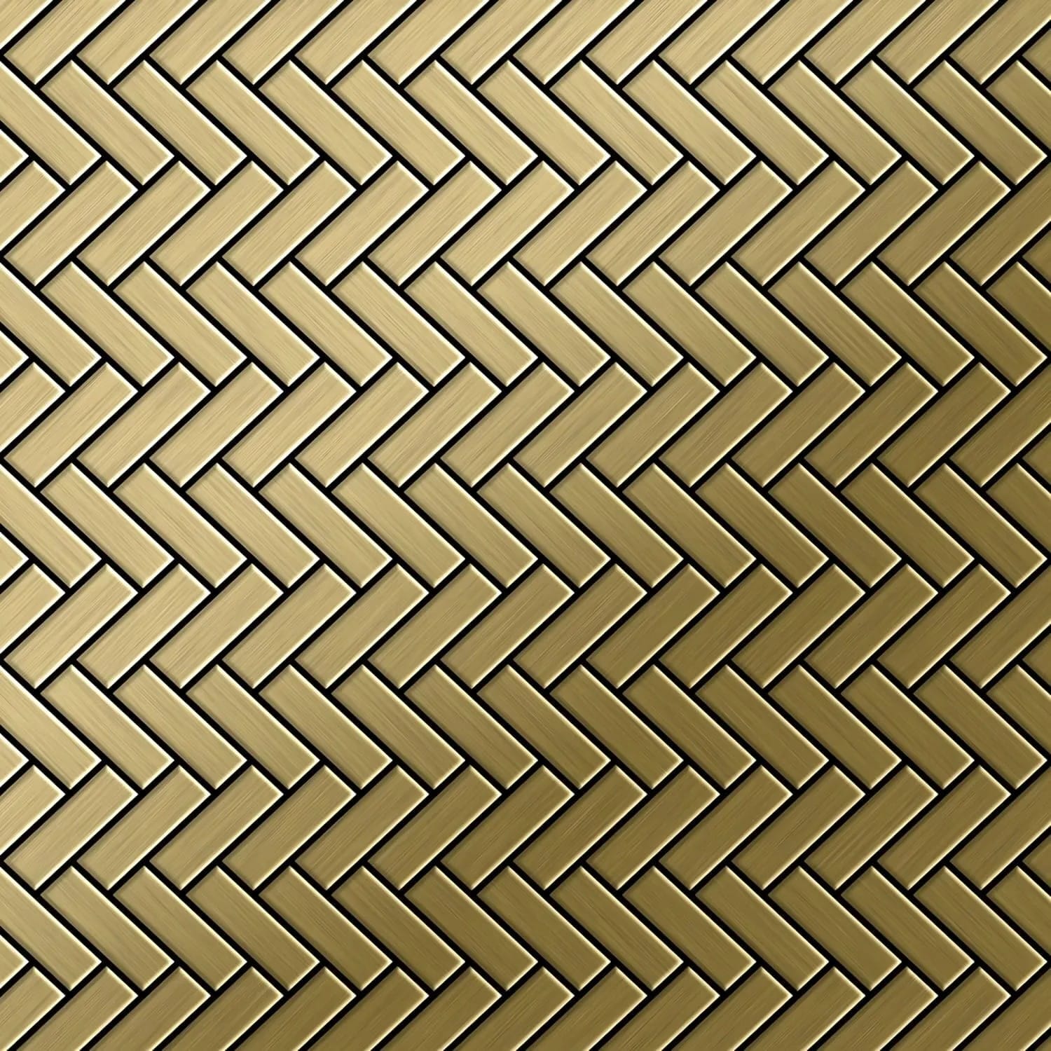ALLOY Mosaik Fliese Massiv Metall Titan Gebürstet Gold 1