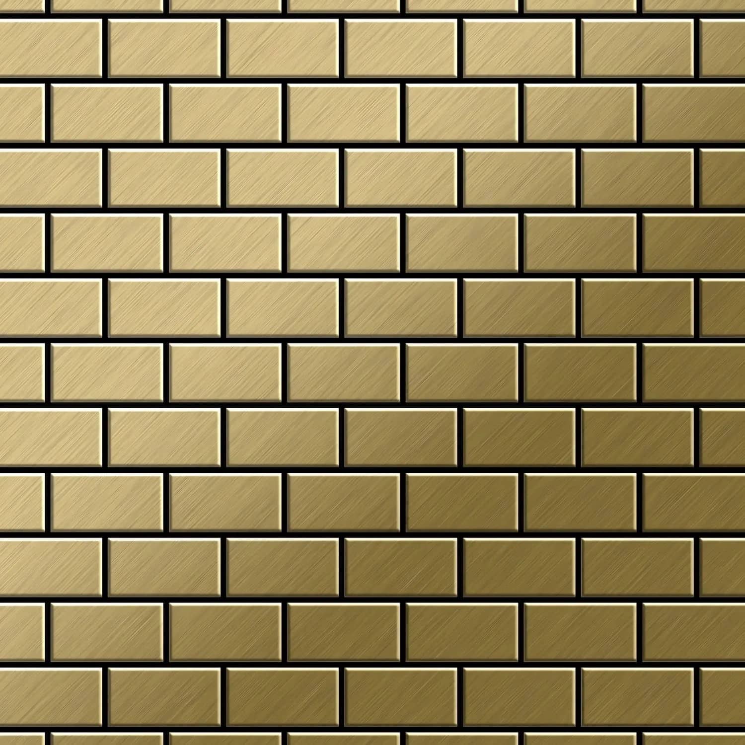 ALLOY Mosaik Fliese Massiv Metall Titan Gebürstet Gold 1