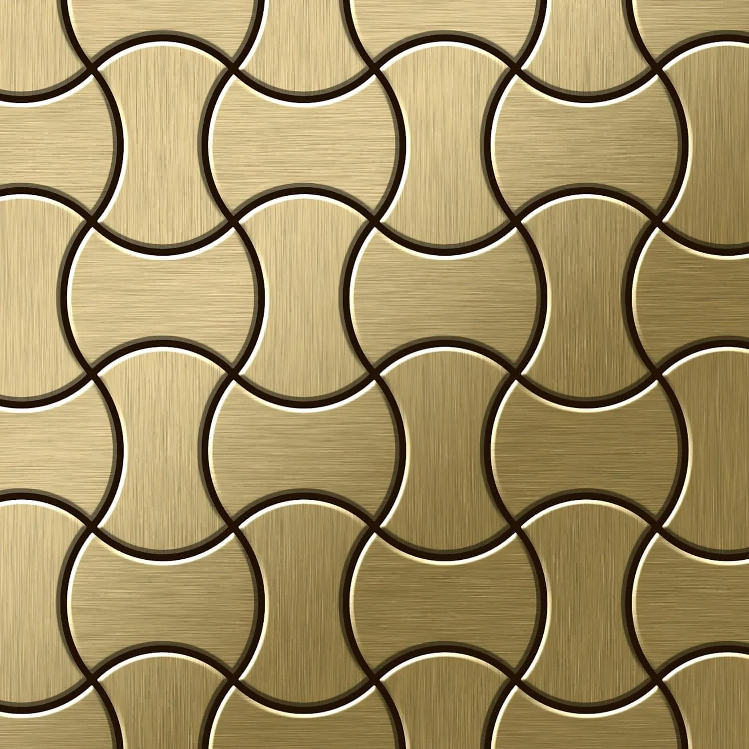 ALLOY Mosaik Fliese Massiv Metall Titan Gebürstet Gold 1