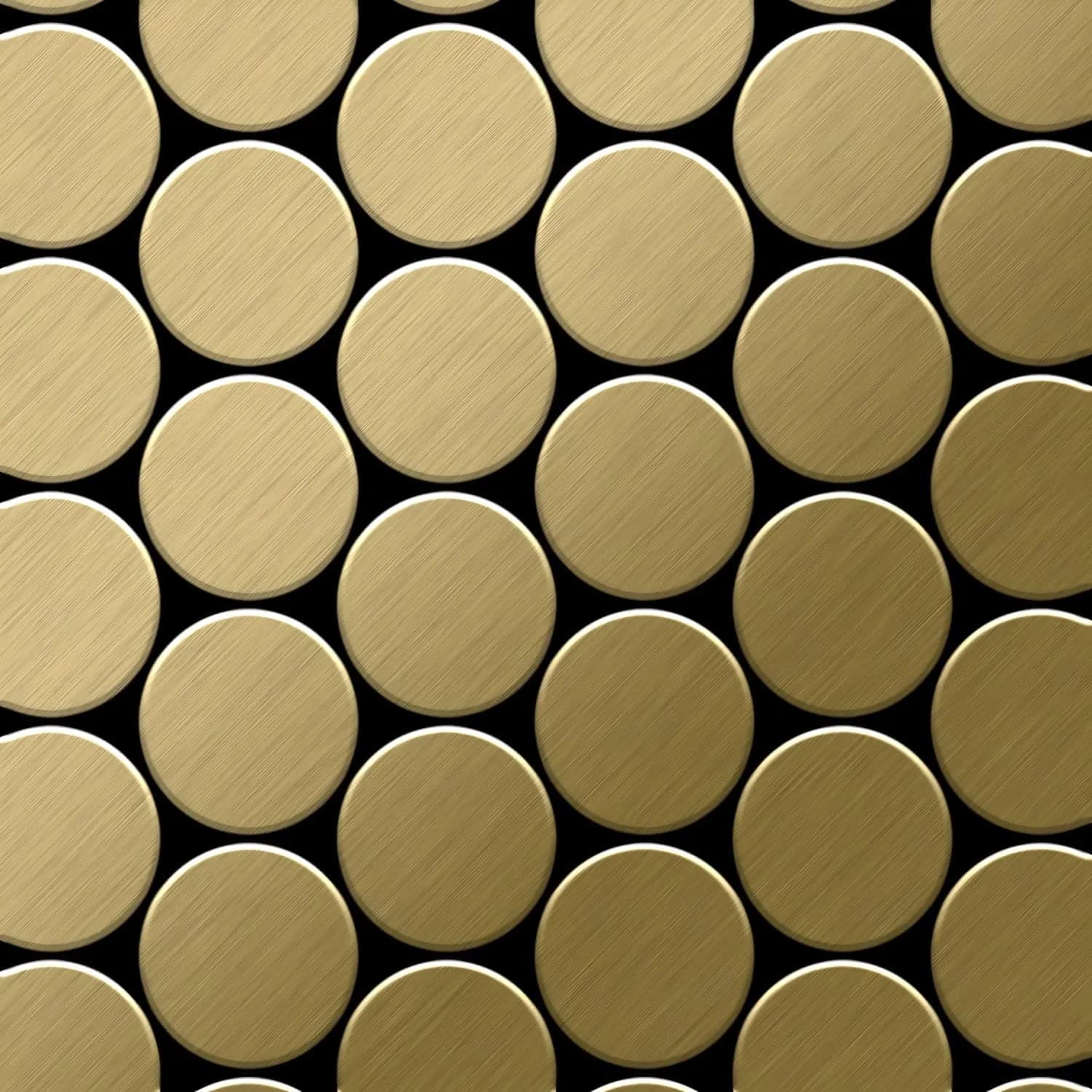 ALLOY Mosaik Fliese Massiv Metall Titan Gebürstet Gold 1