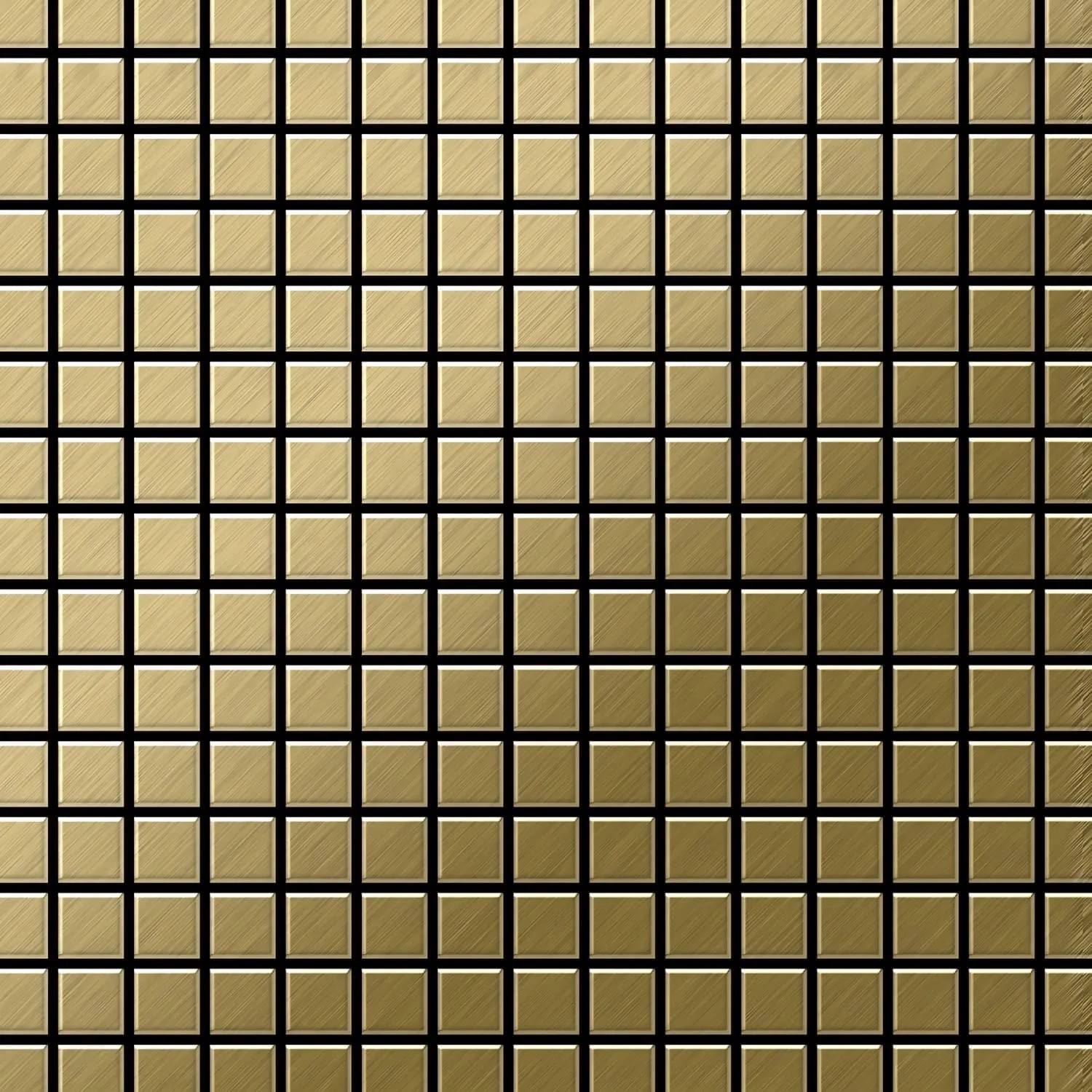 ALLOY Mosaik Fliese Massiv Metall Titan Gebürstet Gold 1