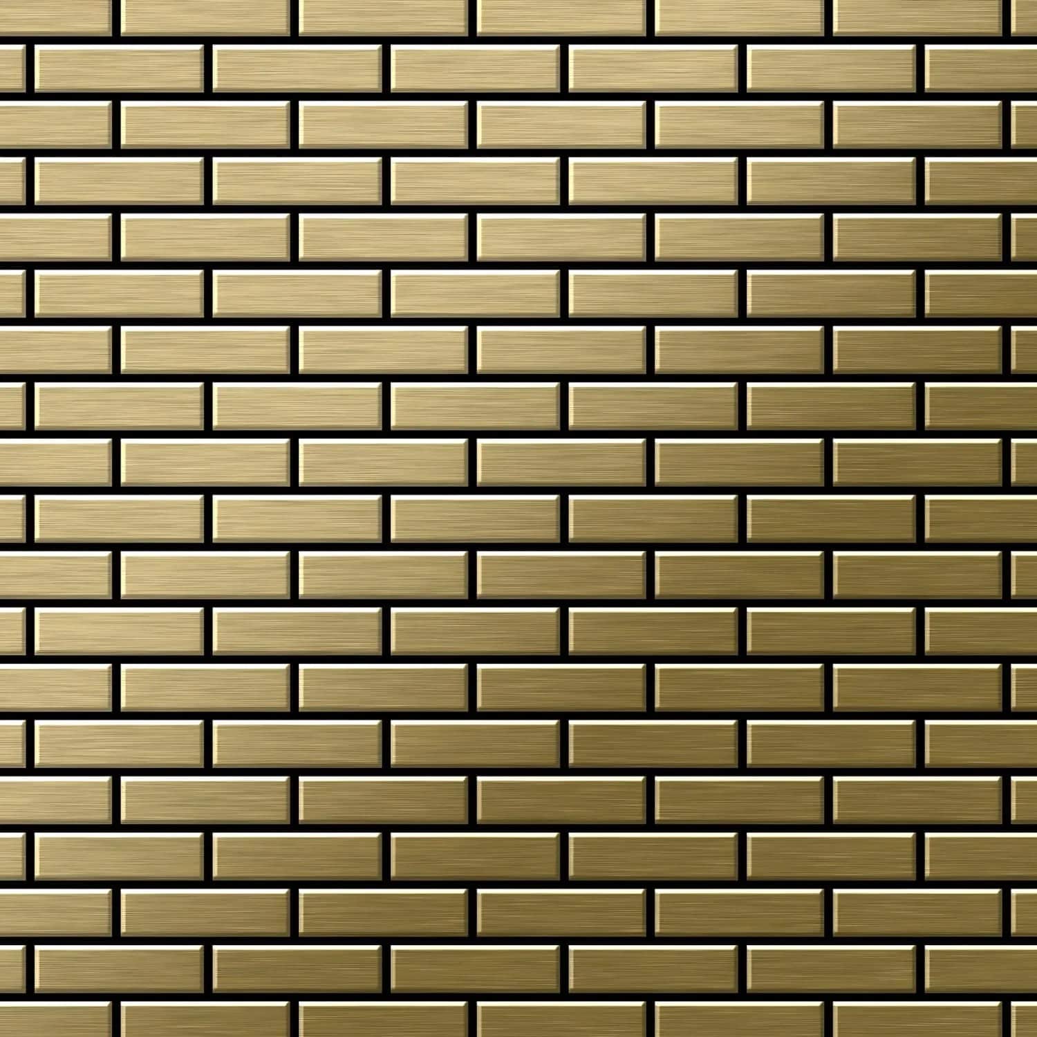 ALLOY Mosaik Fliese Massiv Metall Titan Gebürstet Gold 1