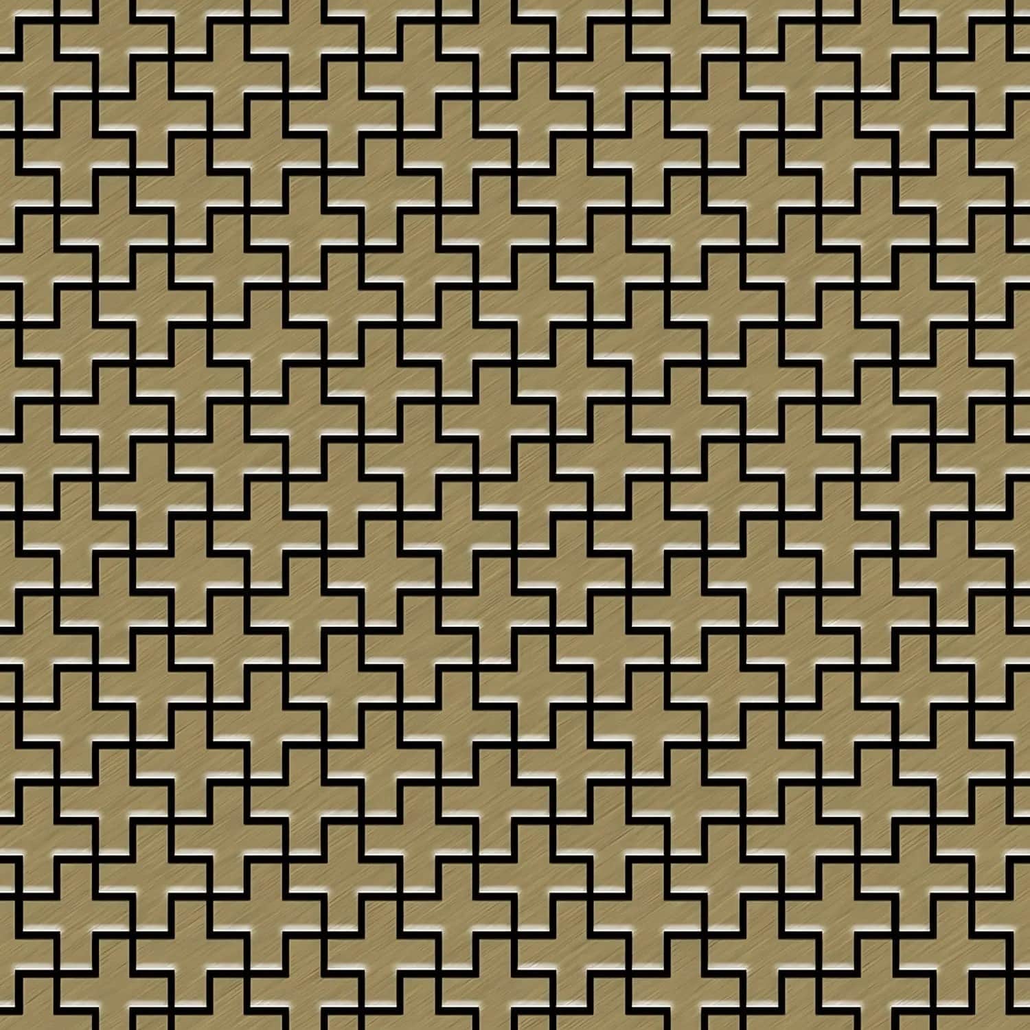 ALLOY Mosaik Fliese Massiv Metall Titan Gebürstet Gold 1