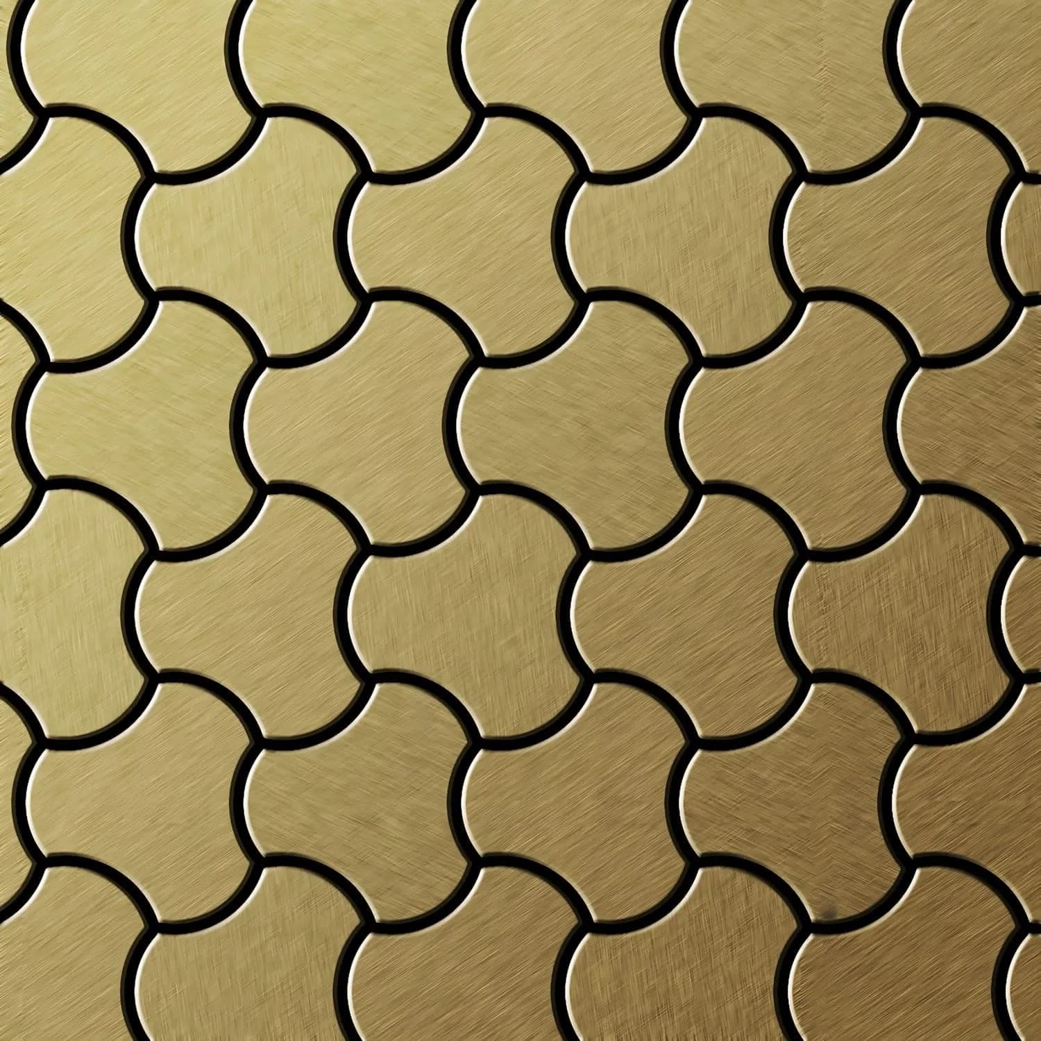ALLOY Mosaik Fliese Massiv Metall Titan Gebürstet Gold 1