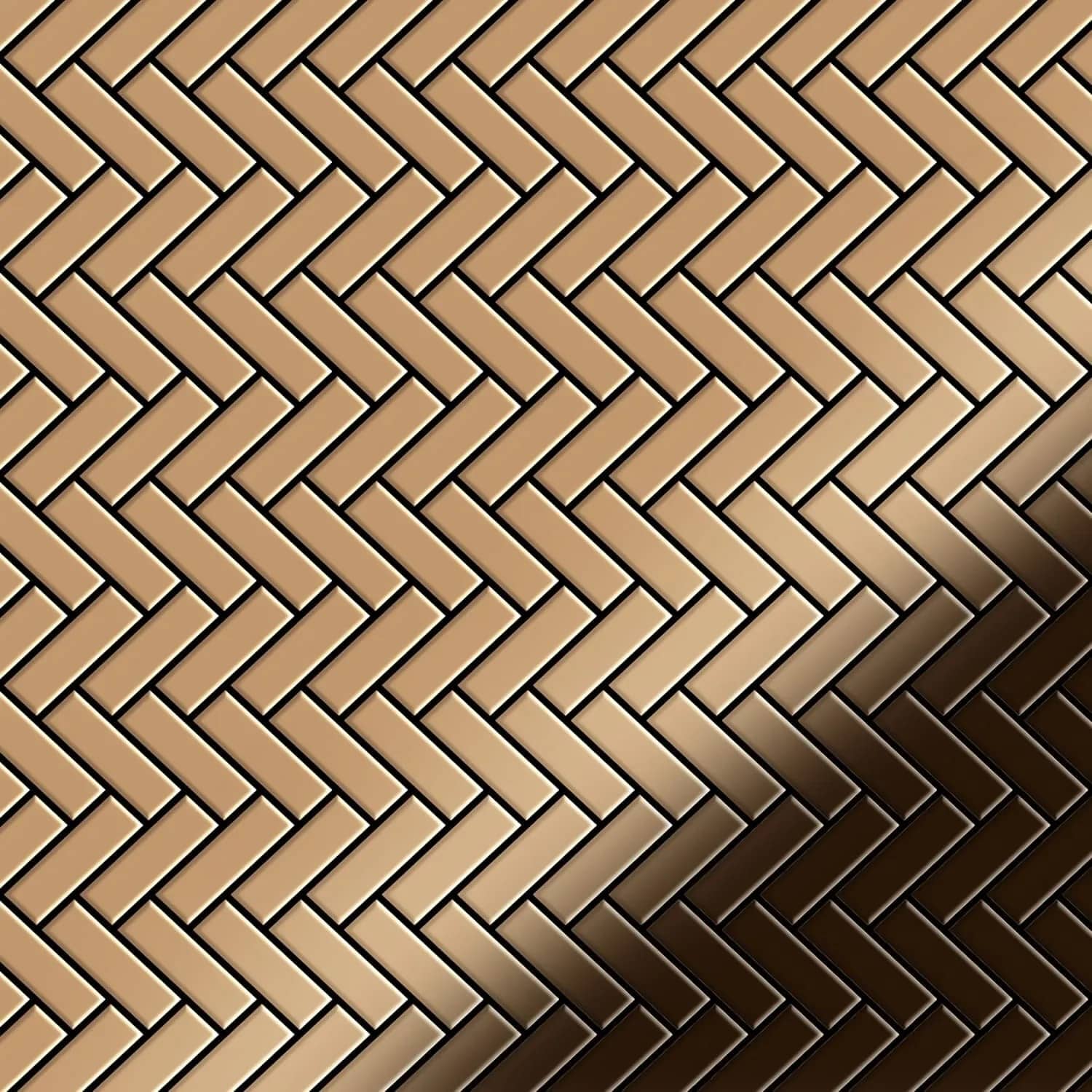 ALLOY Mosaik Fliese Massiv Metall Titan Gebürstet Kupfer 1