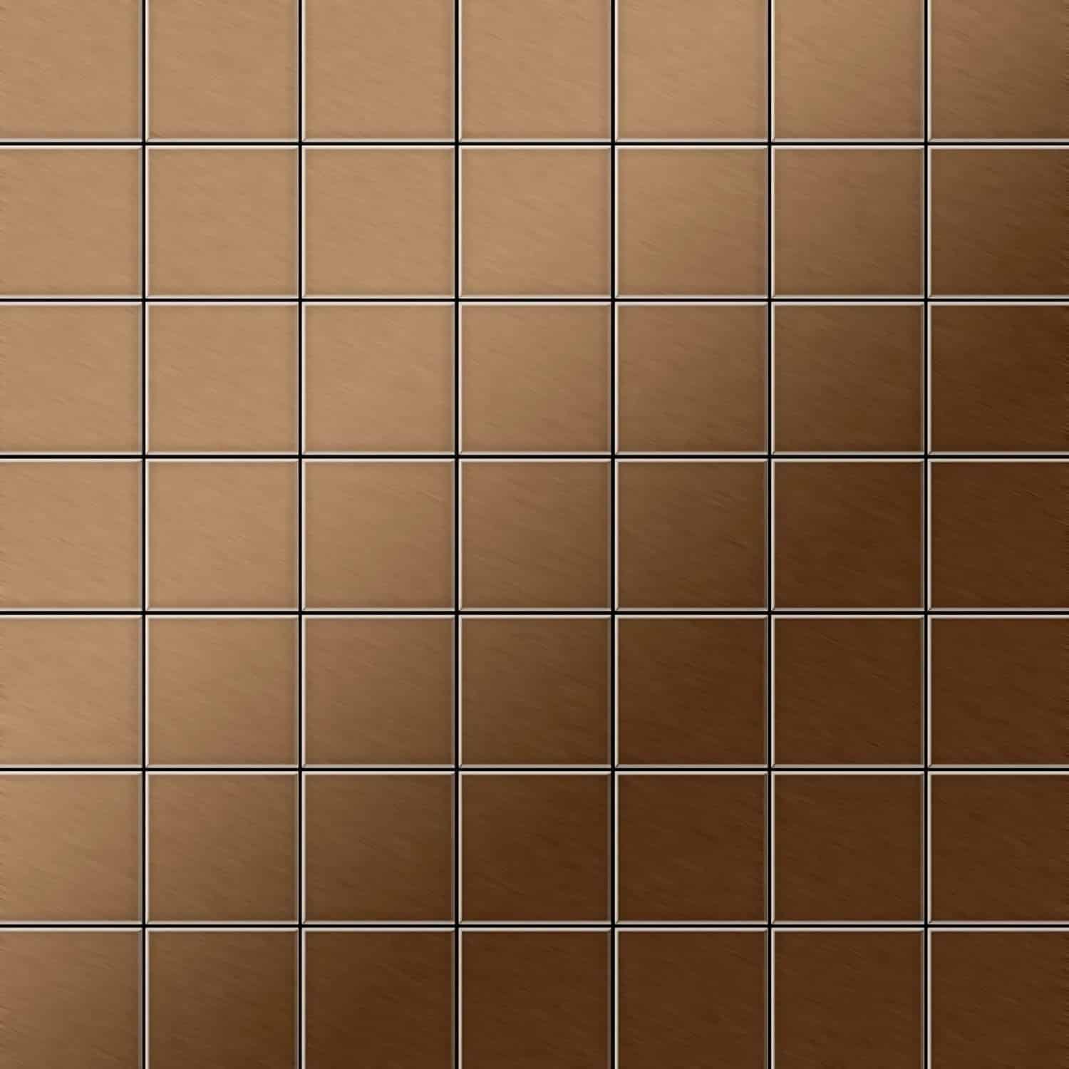ALLOY Mosaik Fliese Massiv Metall Titan Gebürstet Kupfer 1