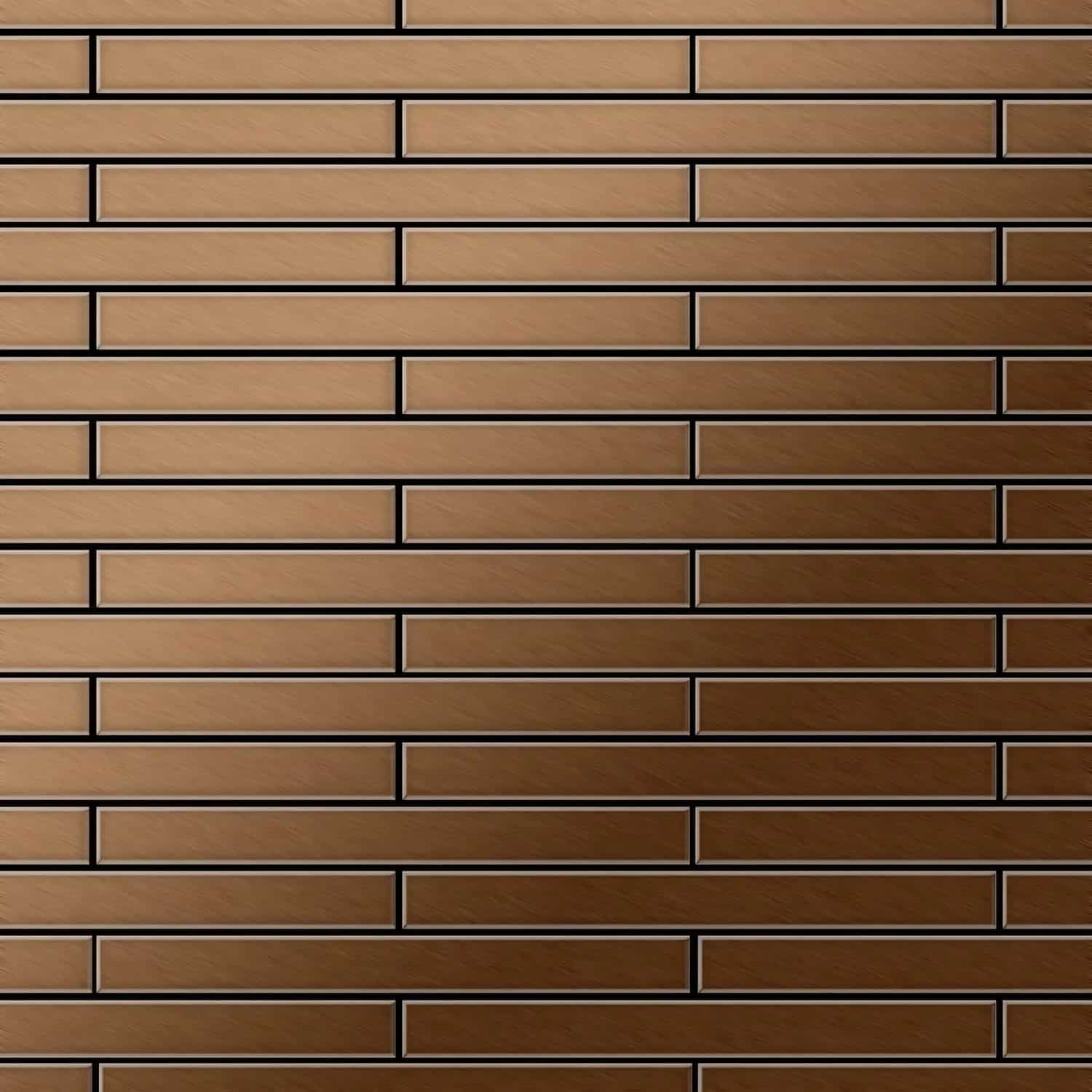 ALLOY Mosaik Fliese Massiv Metall Titan Gebürstet Kupfer 1