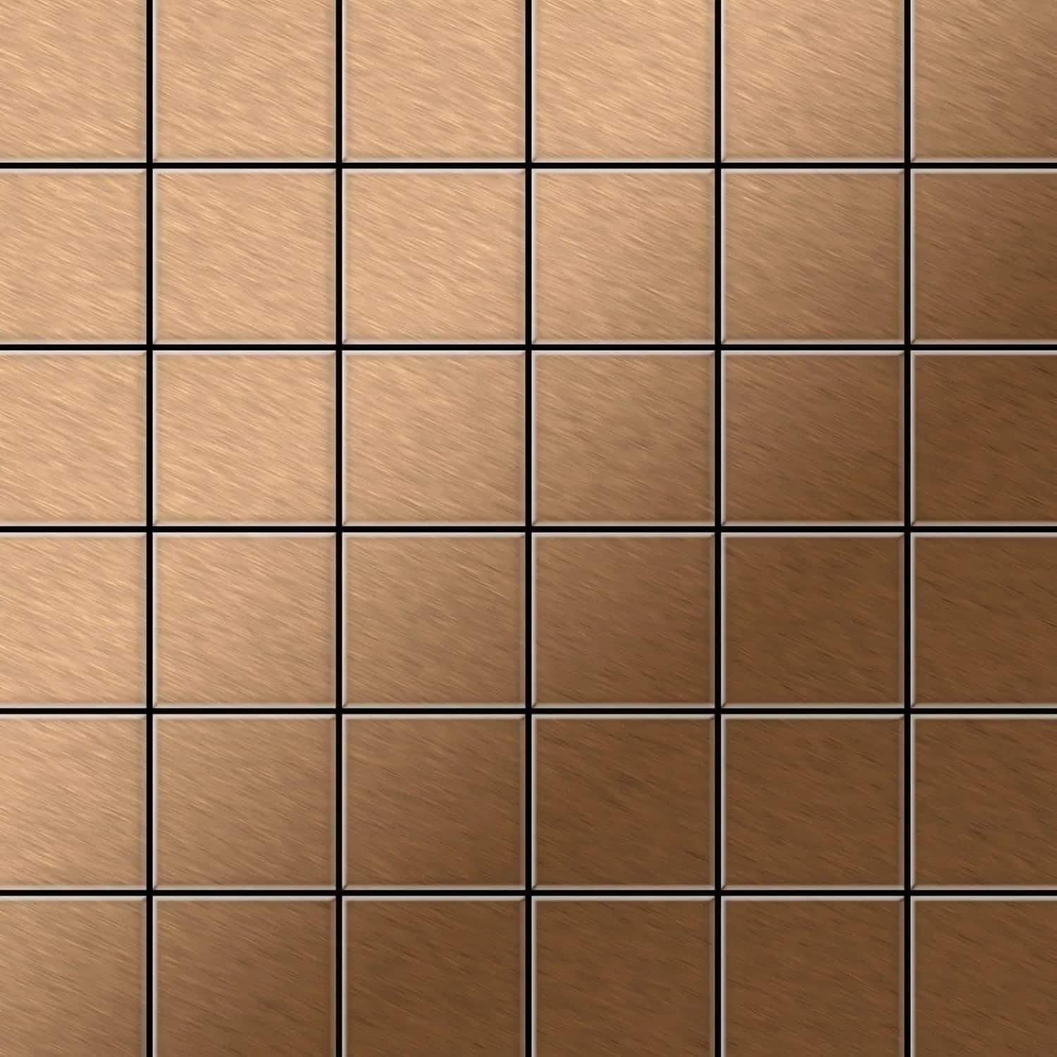 ALLOY Mosaik Fliese Massiv Metall Titan Gebürstet Kupfer 1