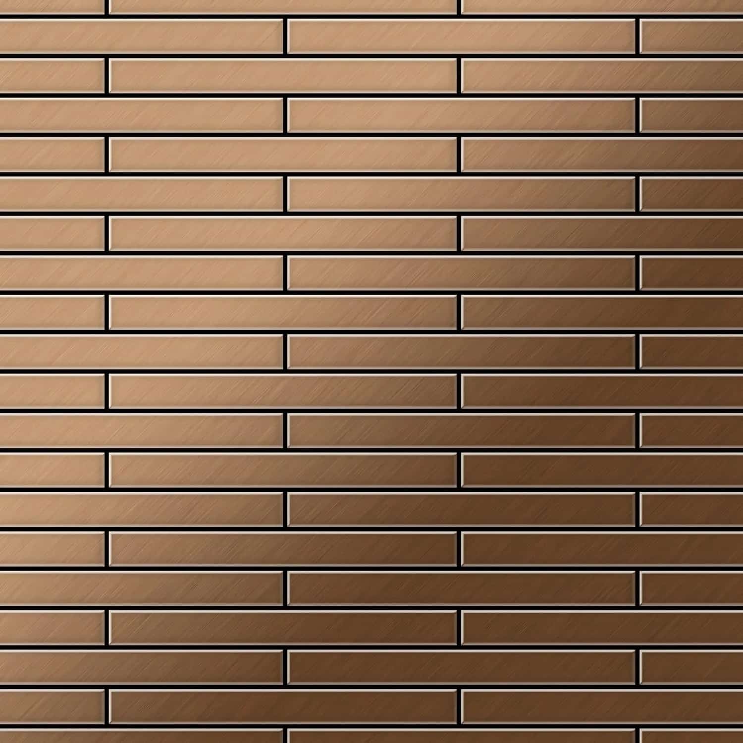 ALLOY Mosaik Fliese Massiv Metall Titan Gebürstet Kupfer 1