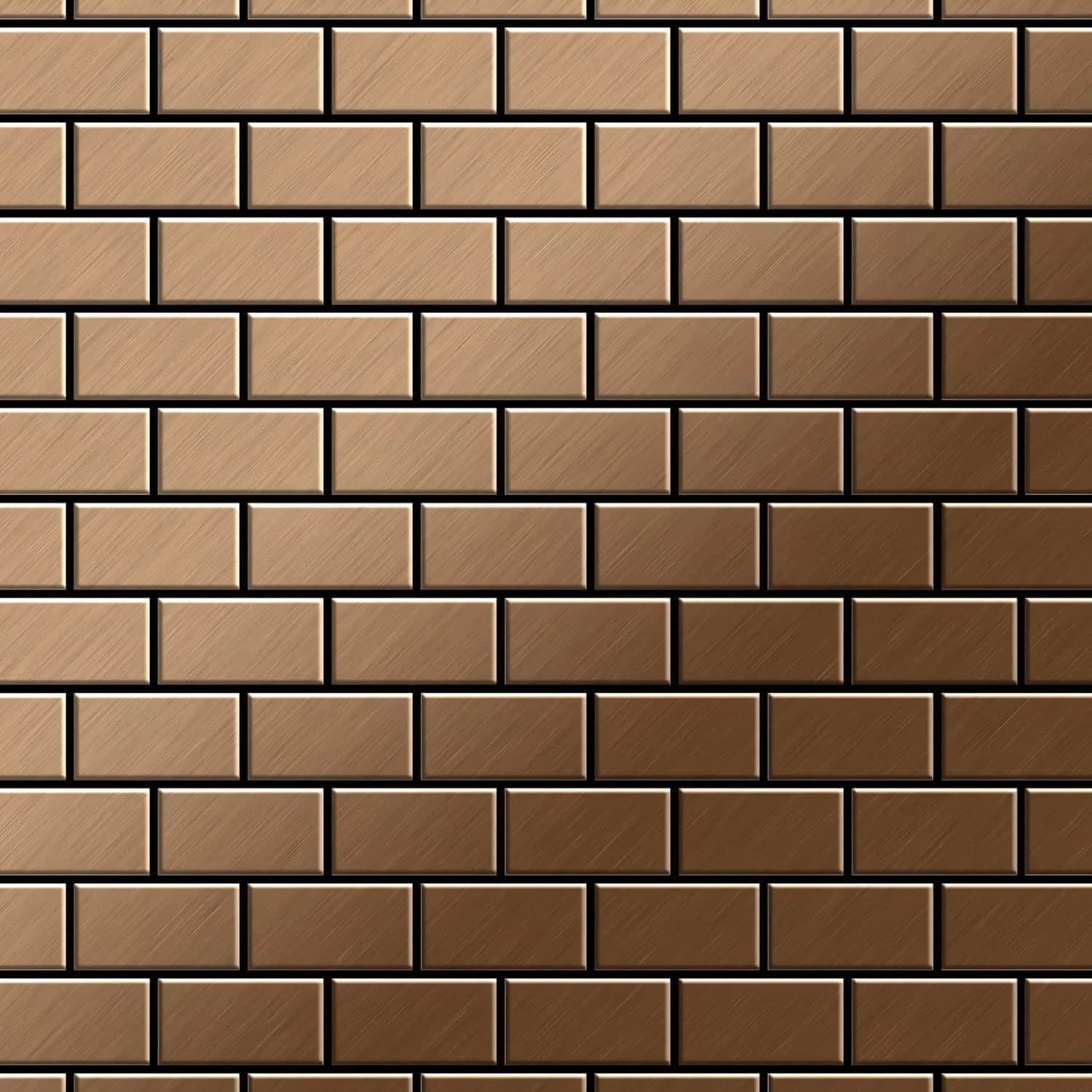 ALLOY Mosaik Fliese Massiv Metall Titan Gebürstet Kupfer 1