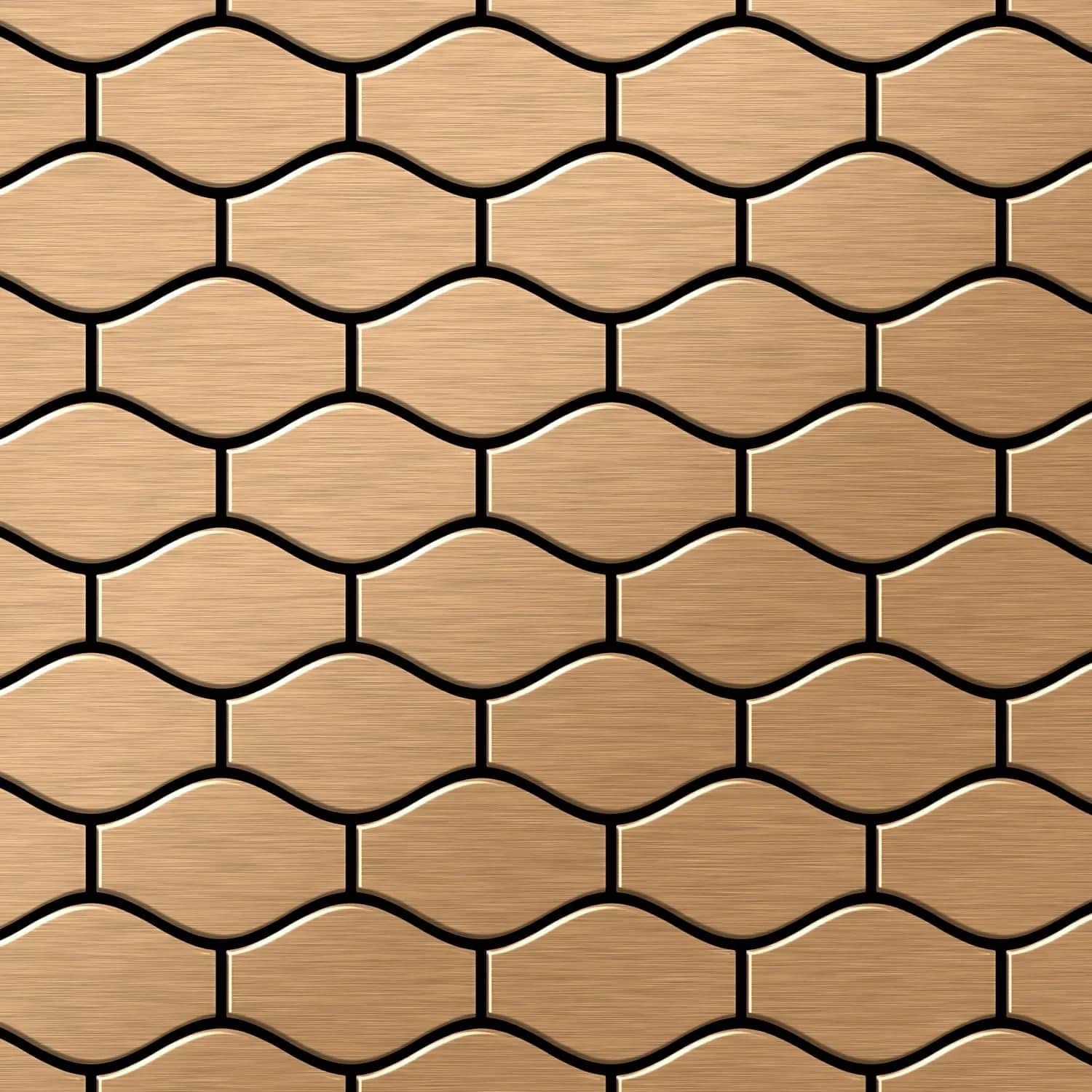 ALLOY Mosaik Fliese Massiv Metall Titan Gebürstet Kupfer 1