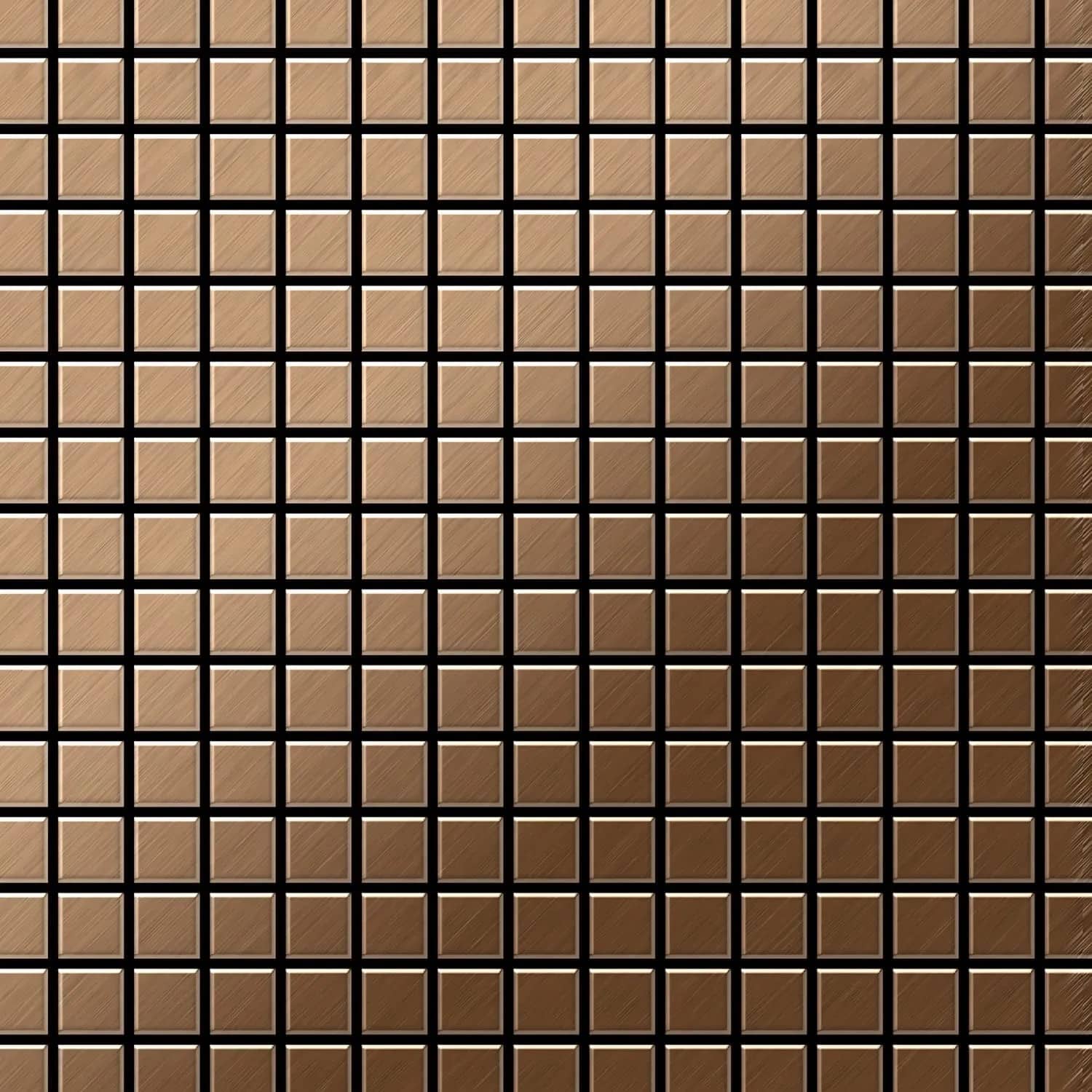 ALLOY Mosaik Fliese Massiv Metall Titan Gebürstet Kupfer 1