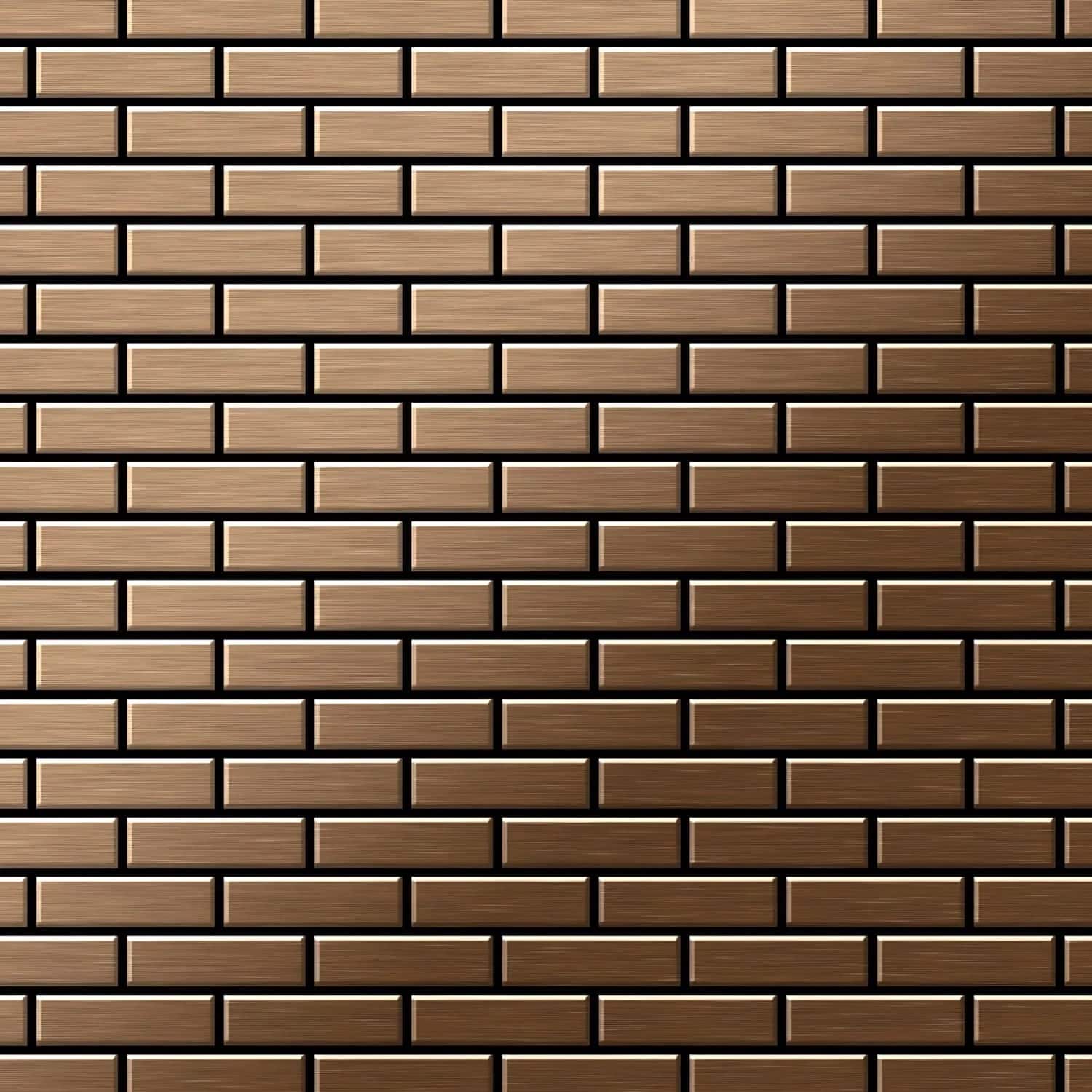 ALLOY Mosaik Fliese Massiv Metall Titan Gebürstet Kupfer 1