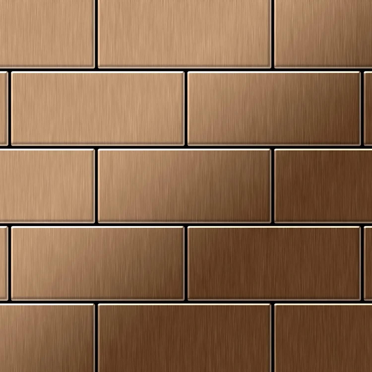 ALLOY Mosaik Fliese Massiv Metall Titan Gebürstet Kupfer 1