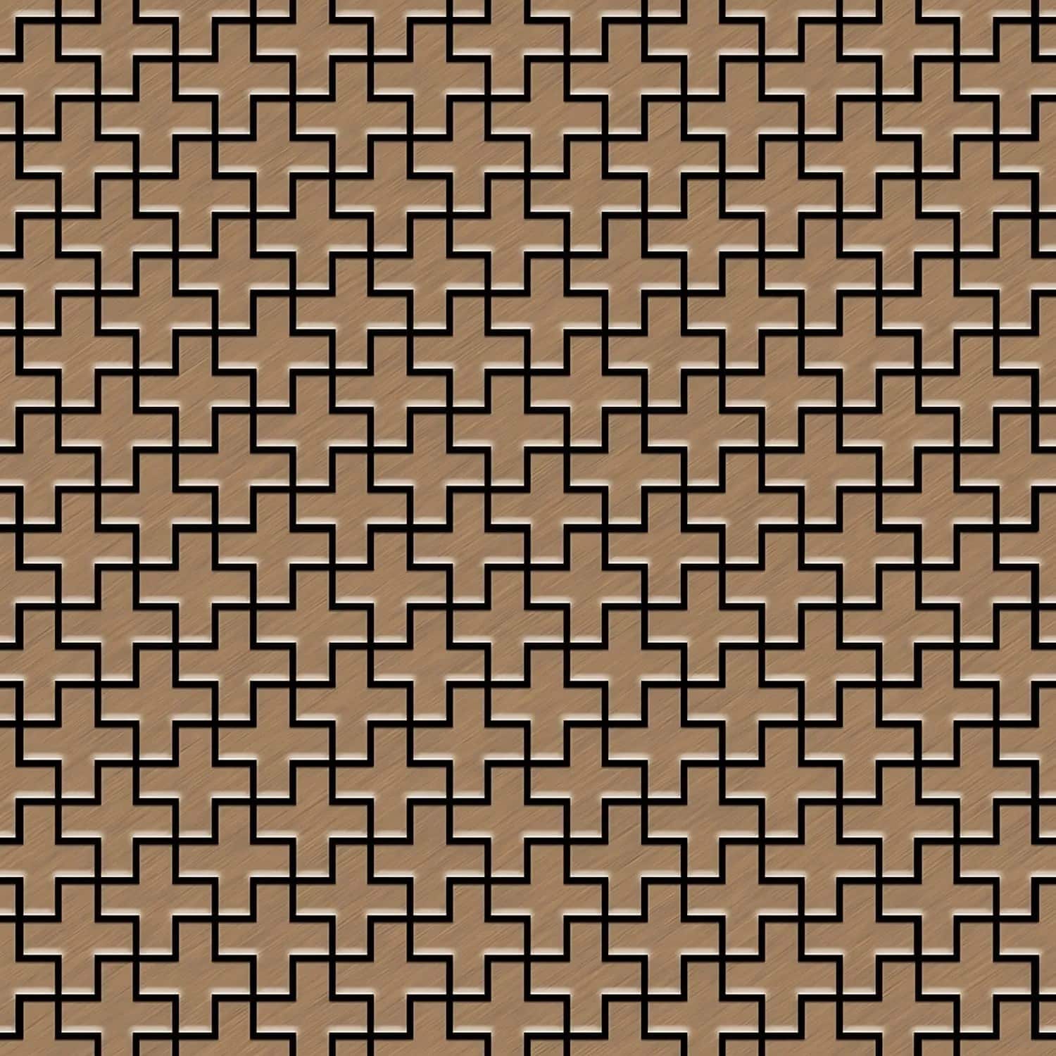 ALLOY Mosaik Fliese Massiv Metall Titan Gebürstet Kupfer 1