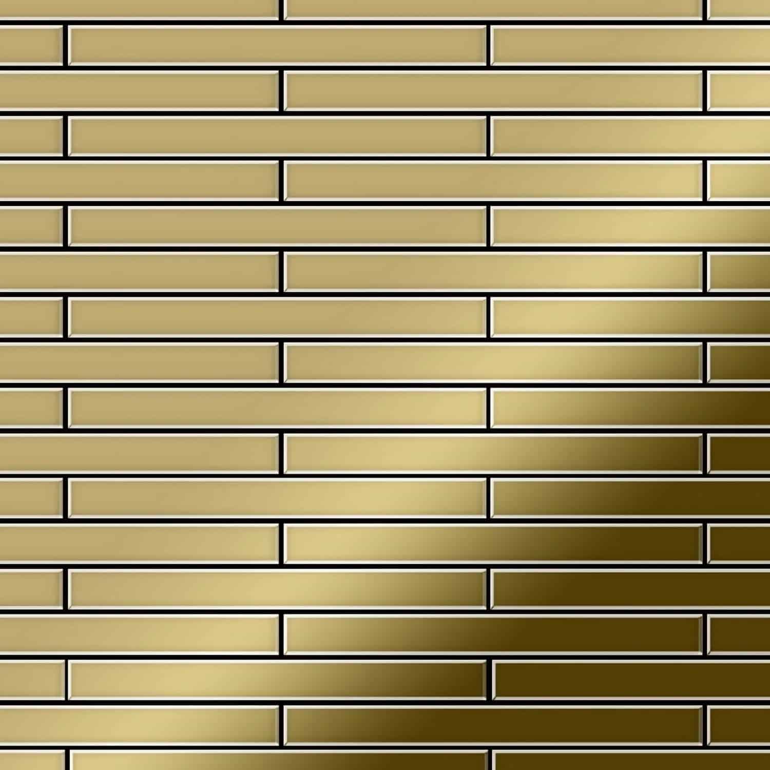 ALLOY Mosaik Fliese Massiv Metall Titan Hochglänzend Gold 1