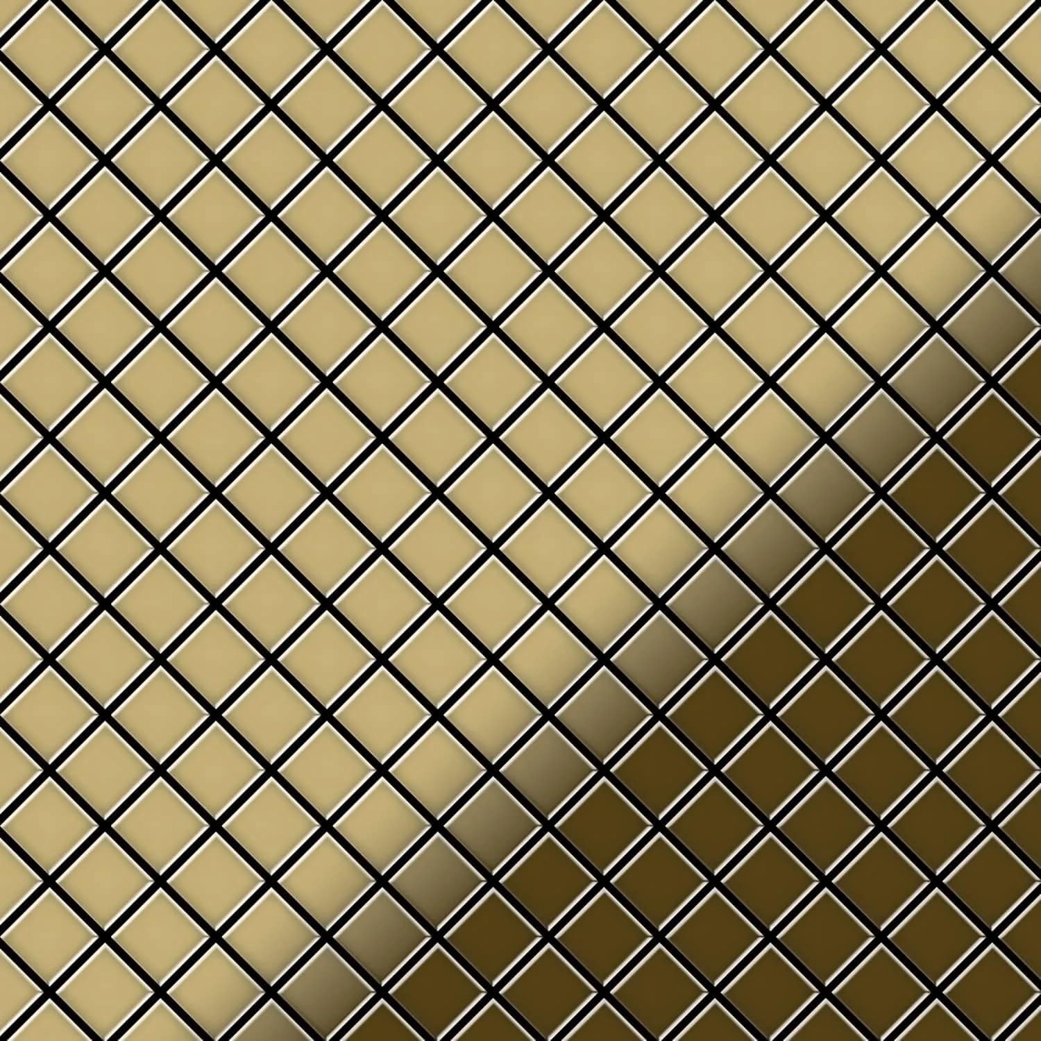 ALLOY Mosaik Fliese Massiv Metall Titan Hochglänzend Gold 1