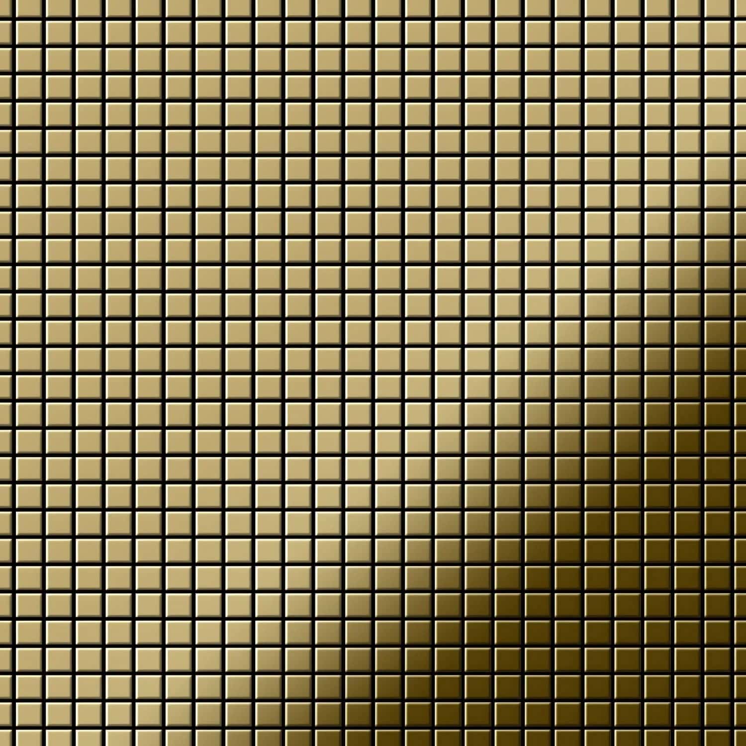 ALLOY Mosaik Fliese Massiv Metall Titan Hochglänzend Gold 1