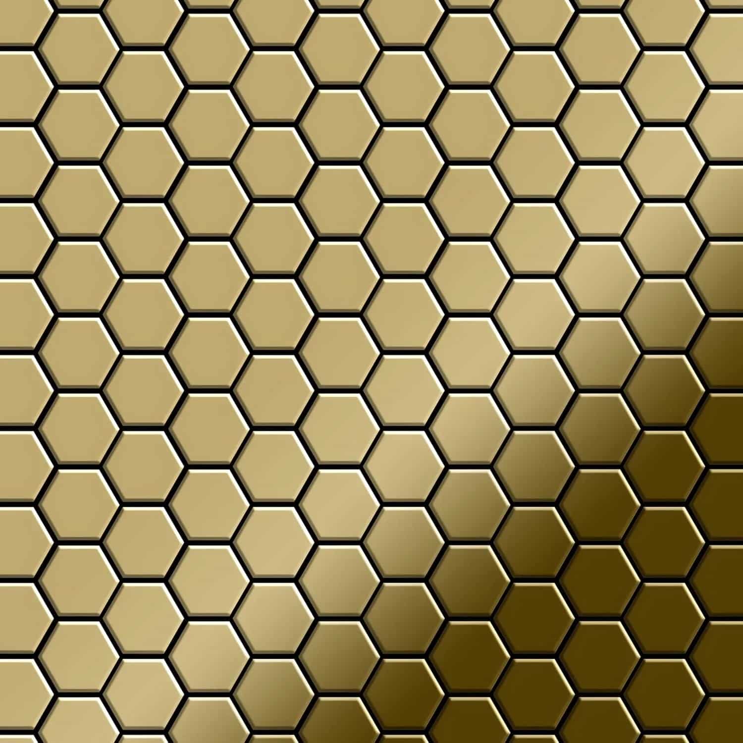 ALLOY Mosaik Fliese Massiv Metall Titan Hochglänzend Gold 1