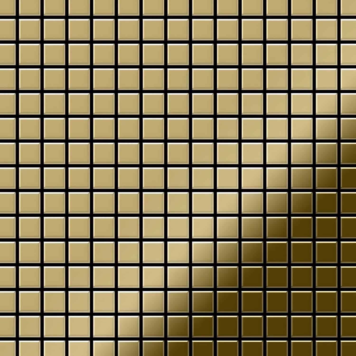 ALLOY Mosaik Fliese Massiv Metall Titan Hochglänzend Gold 1