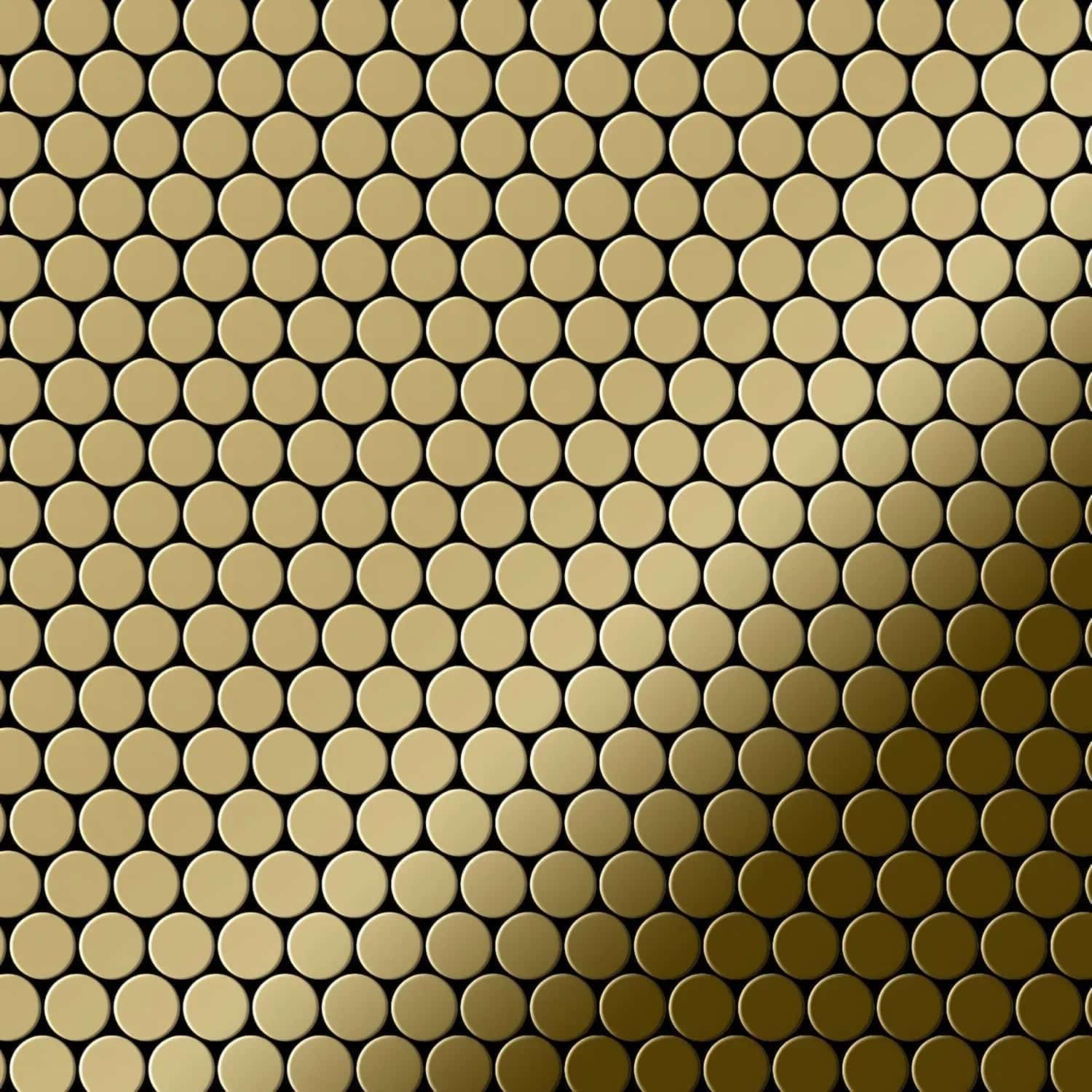 ALLOY Mosaik Fliese Massiv Metall Titan Hochglänzend Gold 1
