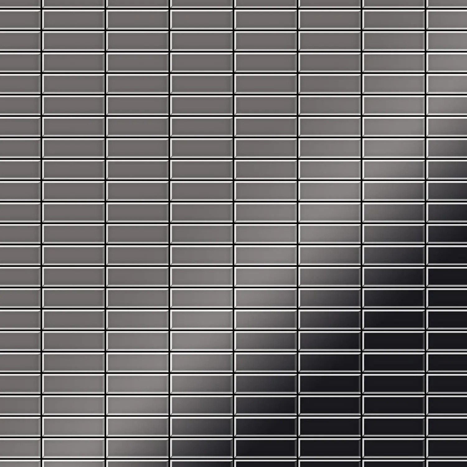 ALLOY Mosaik Fliese Massiv Metall Titan Hochglanz Dunkelgrau 1