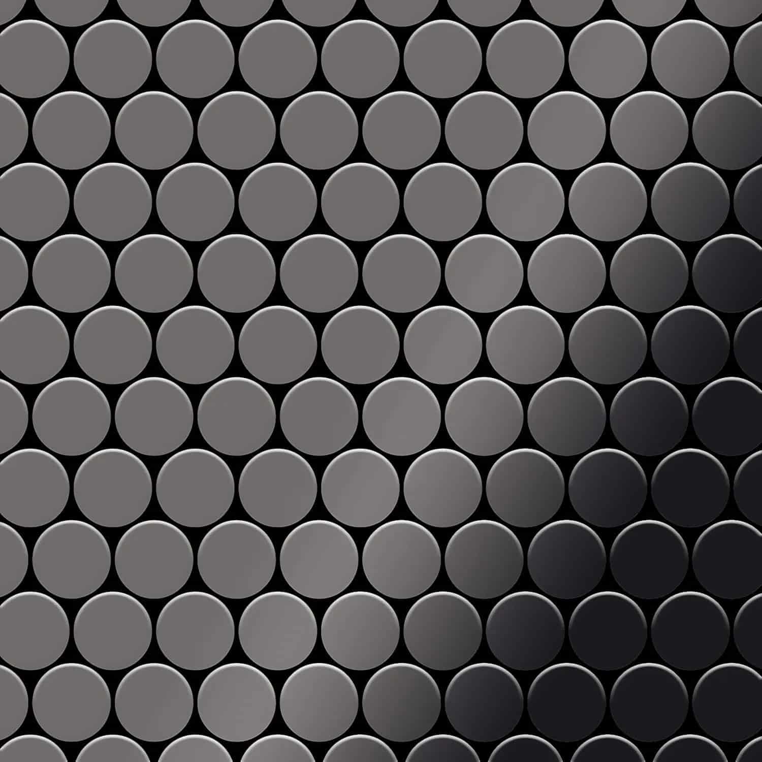 ALLOY Mosaik Fliese Massiv Metall Titan Hochglanz Dunkelgrau 1