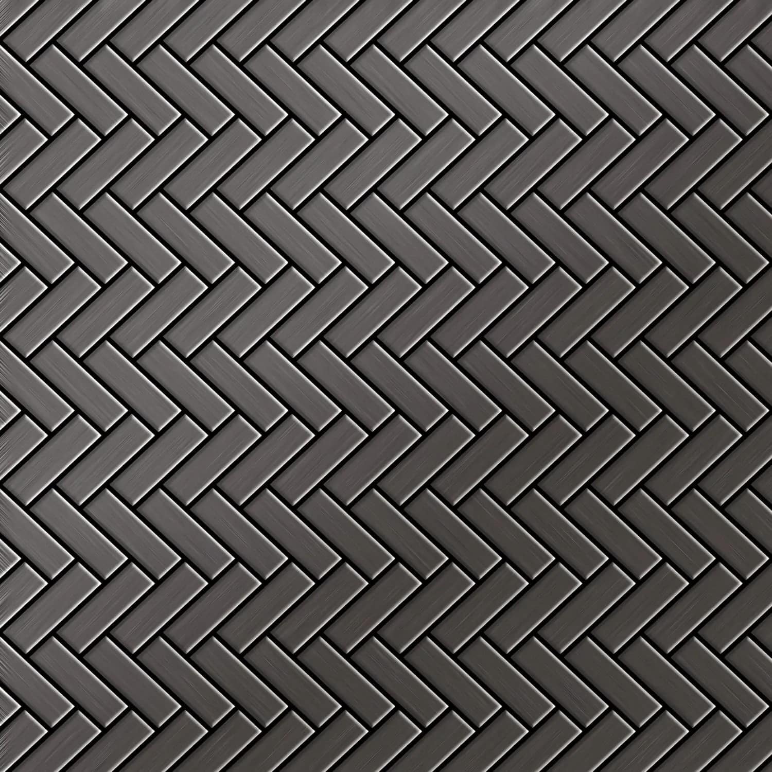 ALLOY Mosaik Fliese Massiv Metall Titan Hochglanz Dunkelgrau 1